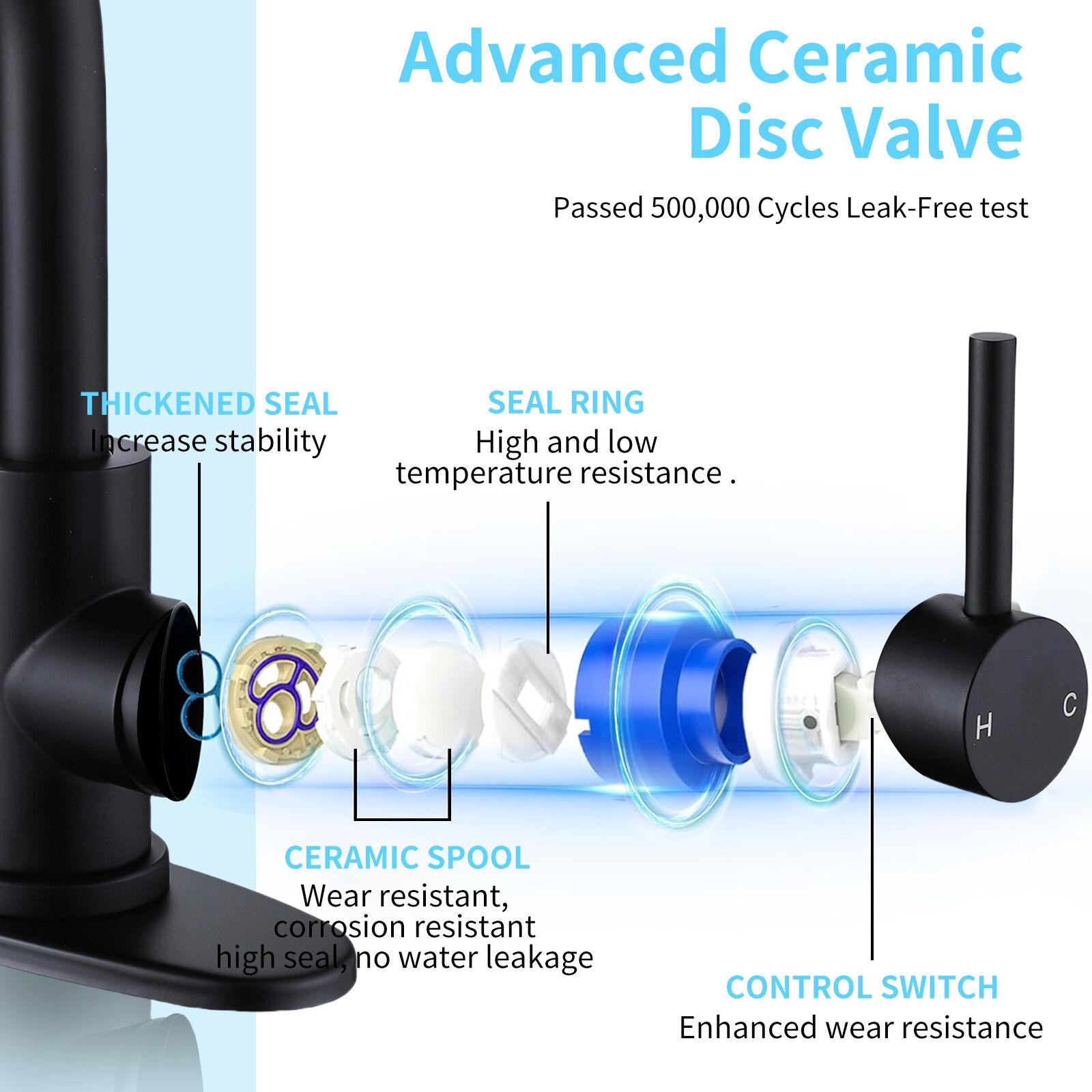 VIBRANTBATH Single-Hole Single-handle Bathroom Faucet 6025-Black