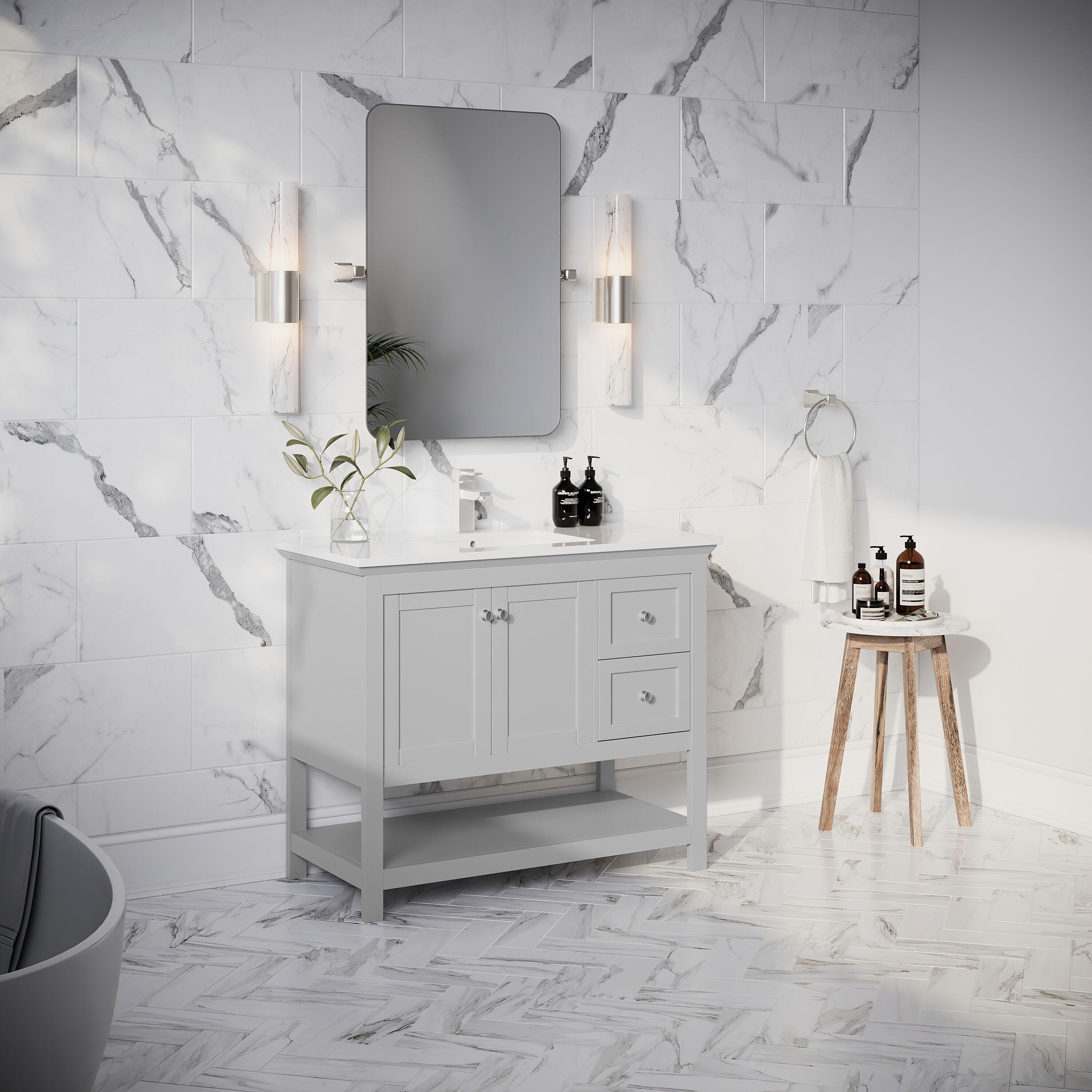 Fresca Manchester 42" Freestanding Single Sink Bathroom Vanity with Integrated Sink (Faucet Not Included)