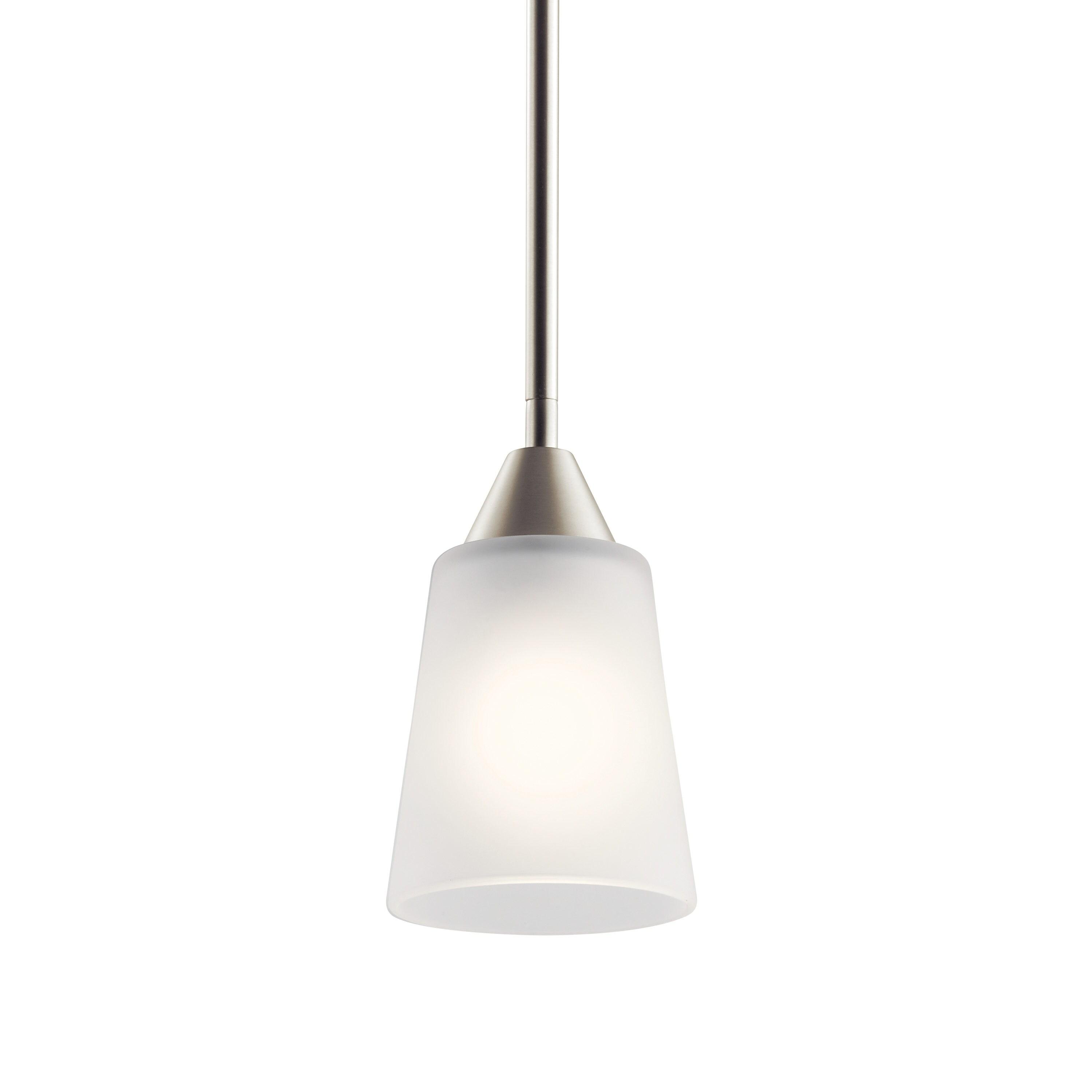 1 Light Mini Pendant 7.75 Inches Tall By 4.75 Inches Wide-Brushed Nickel Finish Kichler Lighting 52235Ni