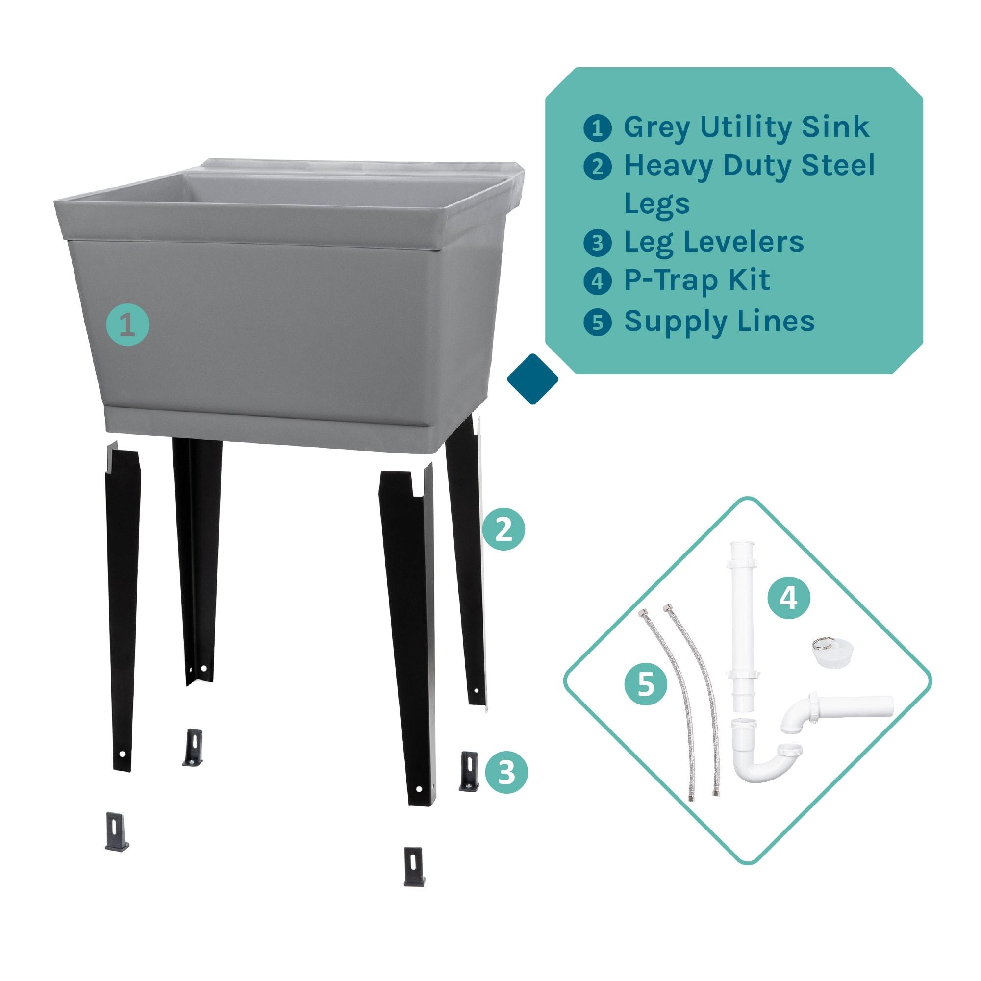 23.5'' L x 23.5'' W Free Standing Laundry Sink