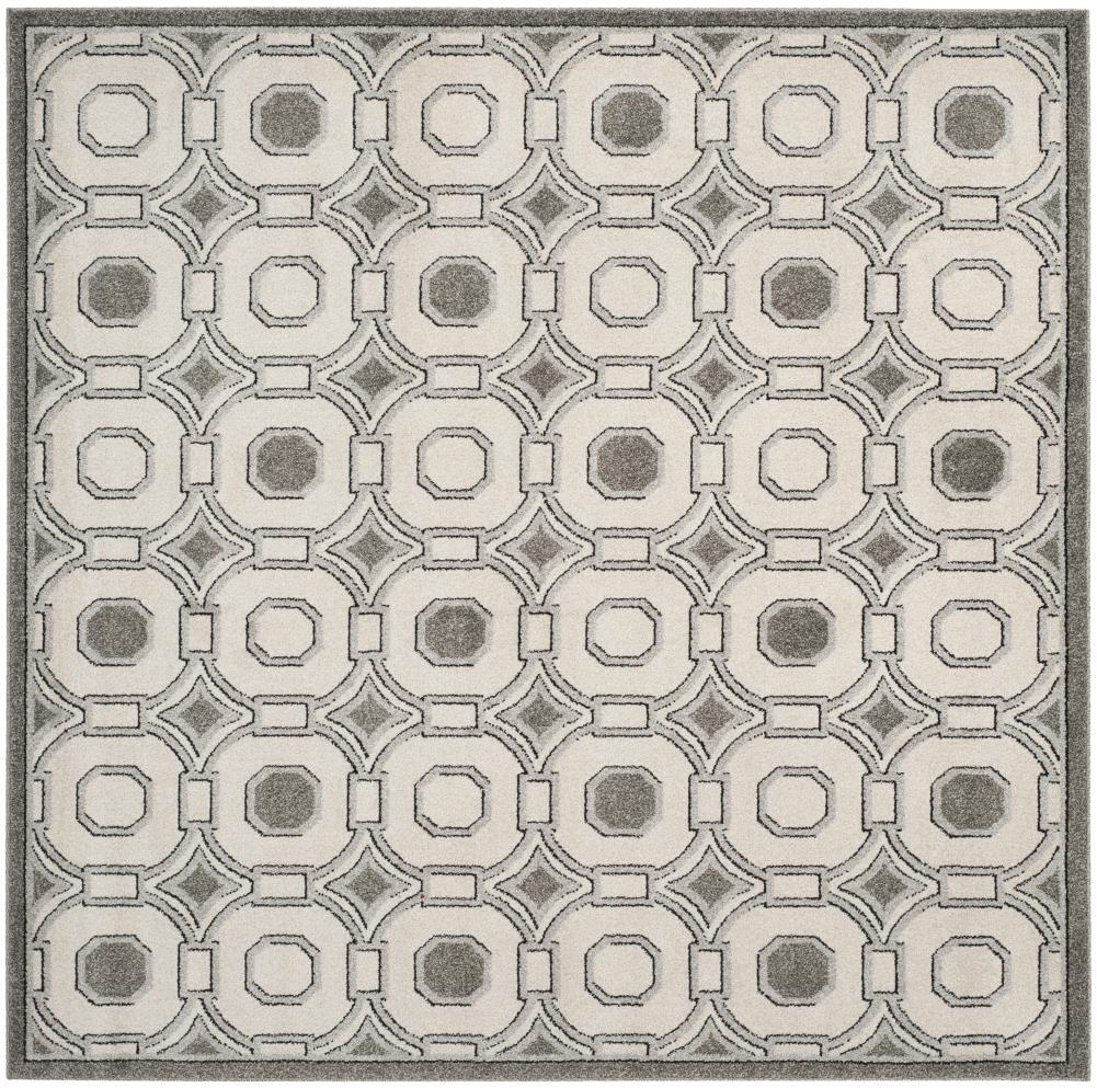 Amherst AMT431 Power Loomed Indoor Area Rug - Ivory/Grey - 7'x7' - Safavieh