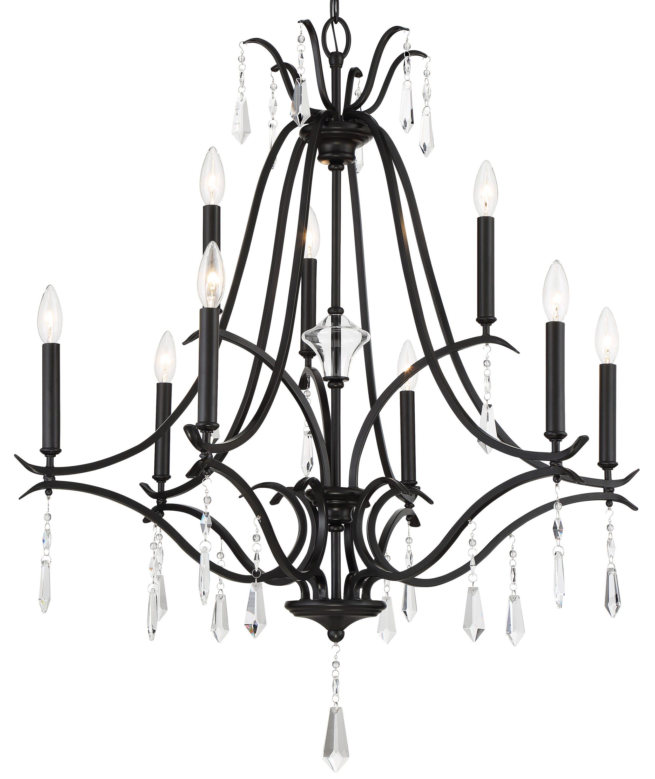 9 - Light Dimmable Tiered Chandelier