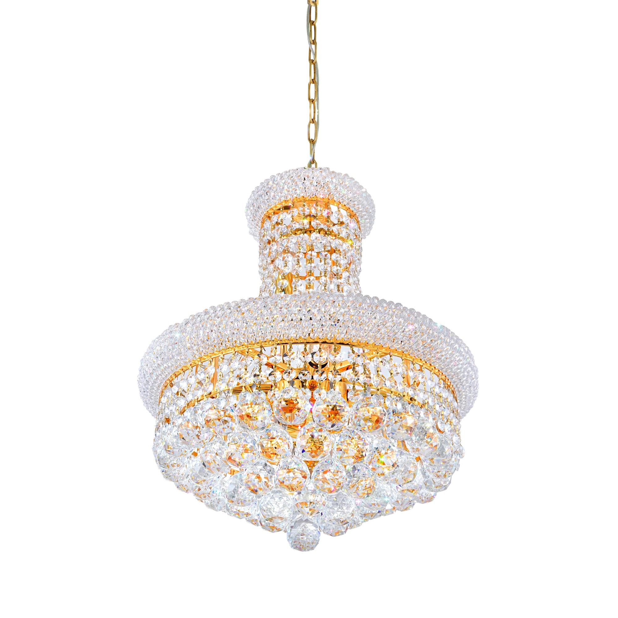 CWI Lighting Empire 8 Light Down Transitional Metal Chandelier in Gold