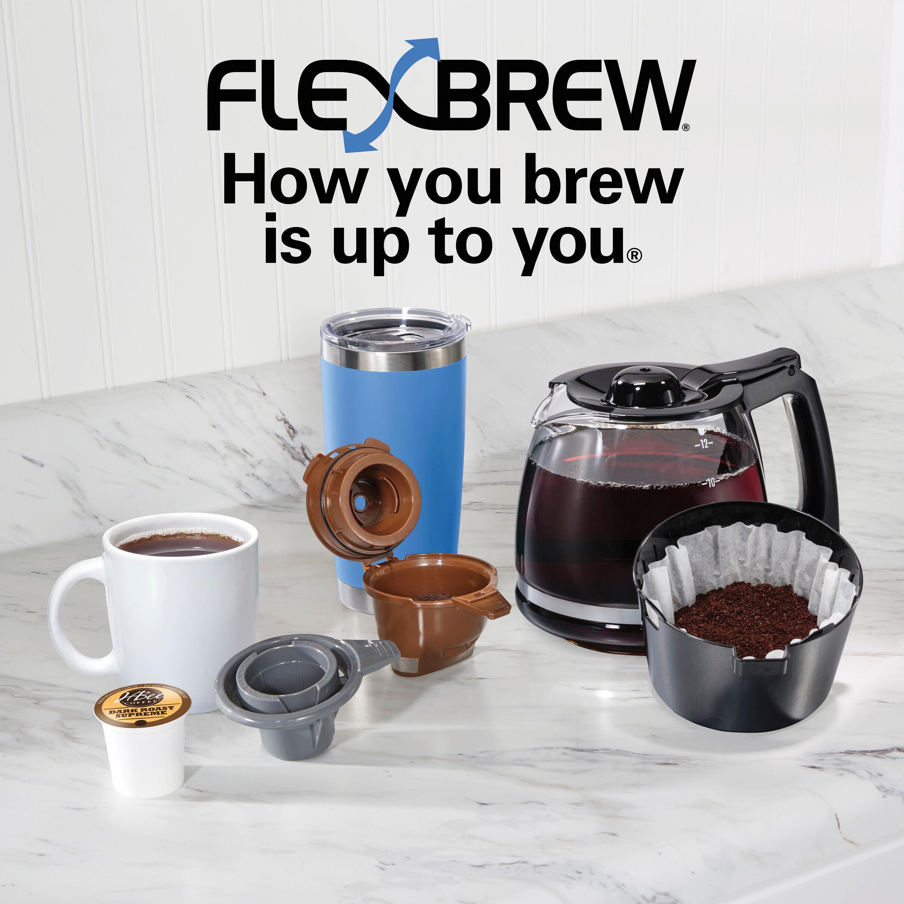 Hamilton Beach® FlexBrew® Trio 2-Way Coffee Maker, Single Serve & Full 12-Cup Pot, Compatible with K-Cup Pods or Grounds