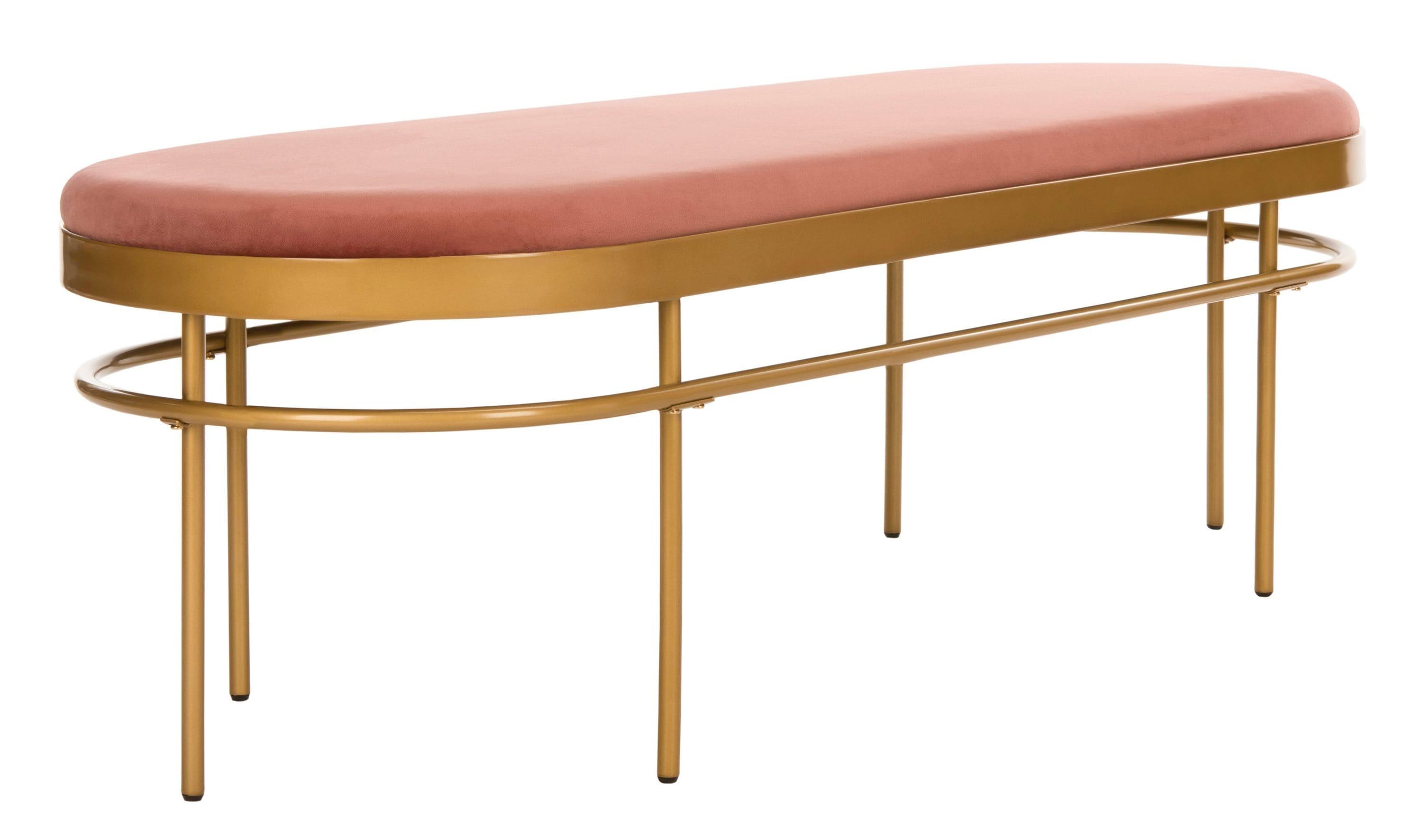 Sylva Oval Bench - BCH6202 - Dusty Rose/Gold - Safavieh