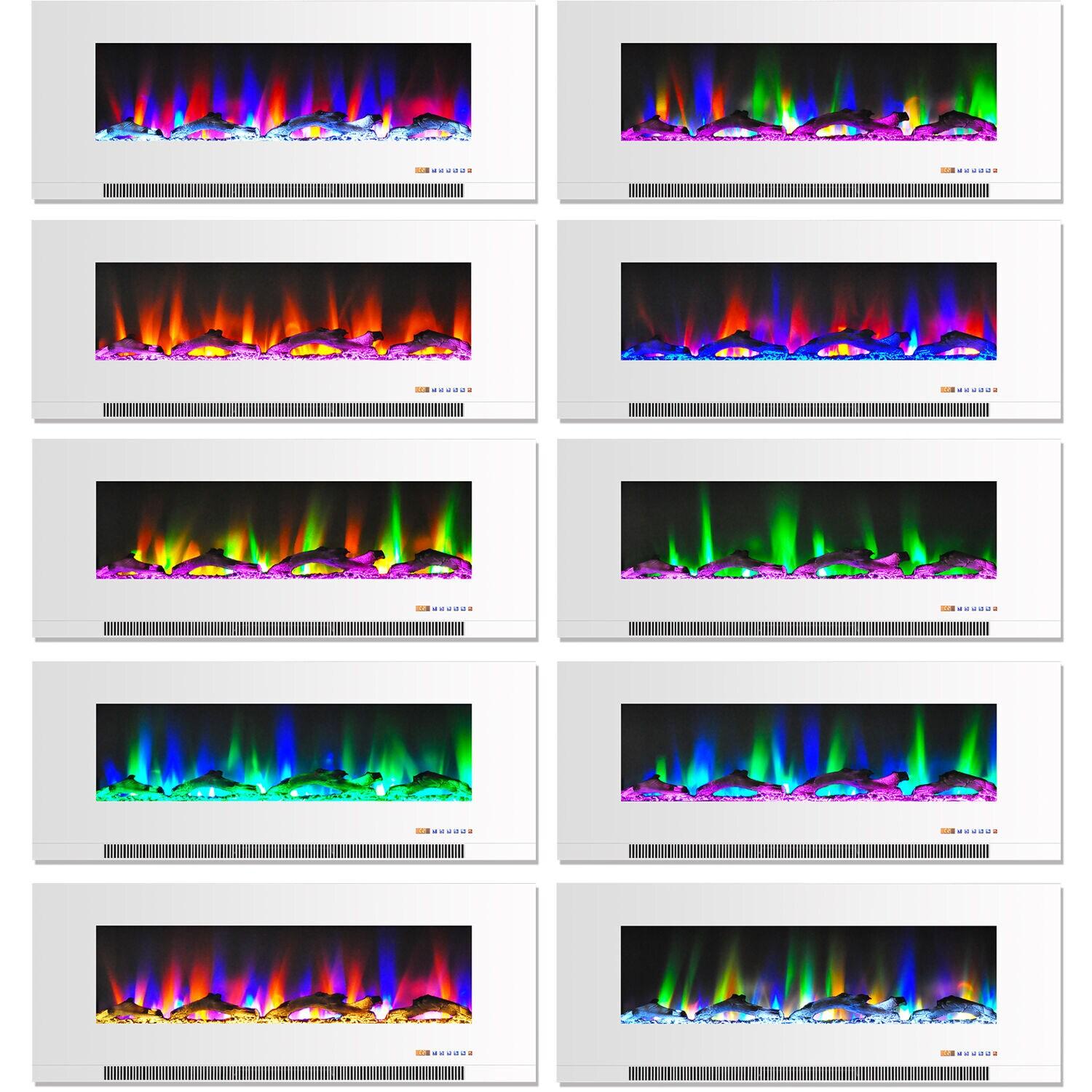 Cambridge Cambridge Wall Mount Electric Fireplace Heater with Remote Control for Indoor Use in Living Room, Bedroom, Home Office