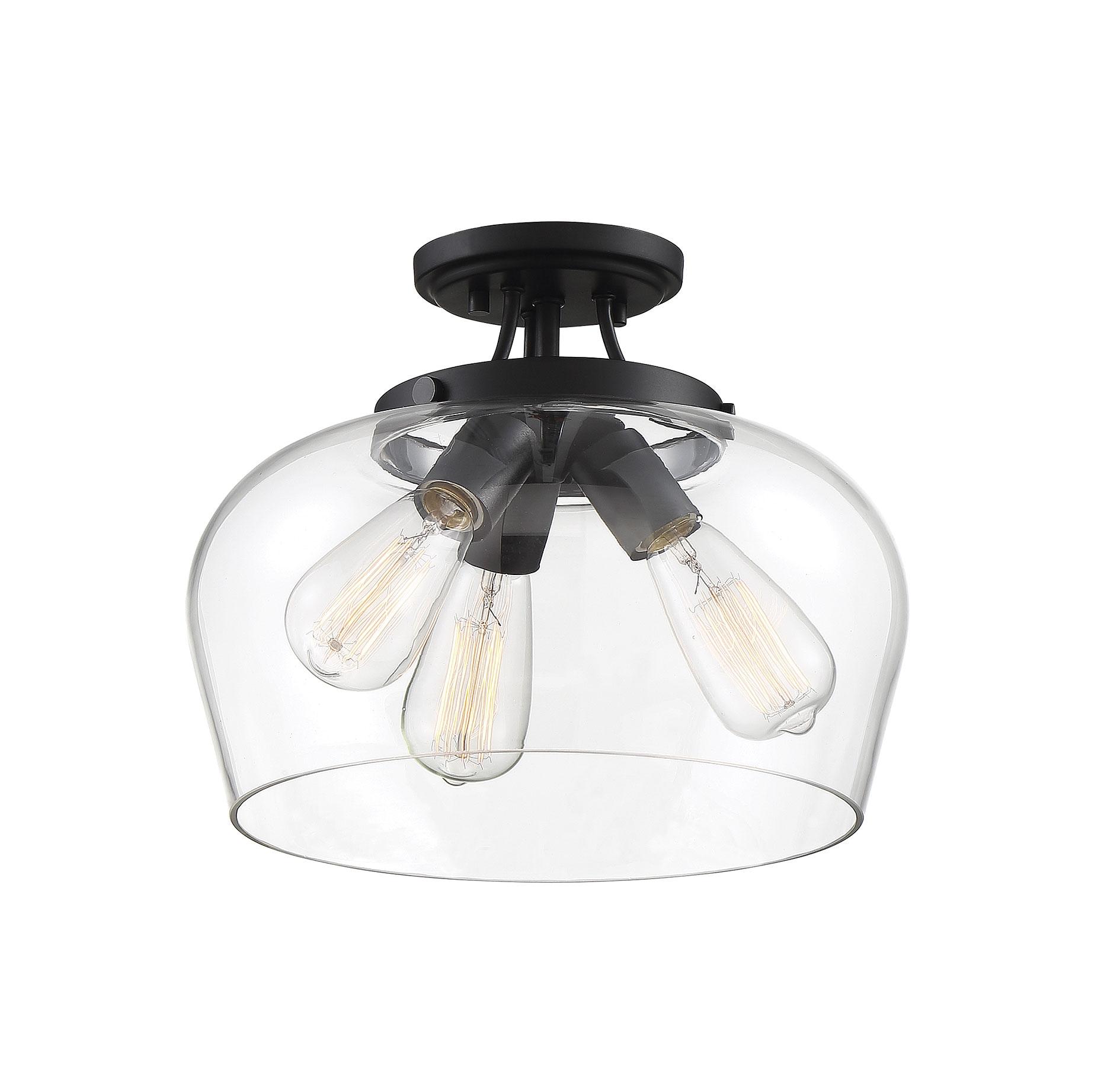 Savoy House Octave 3 - Light Semi-Flush Mount in  Black