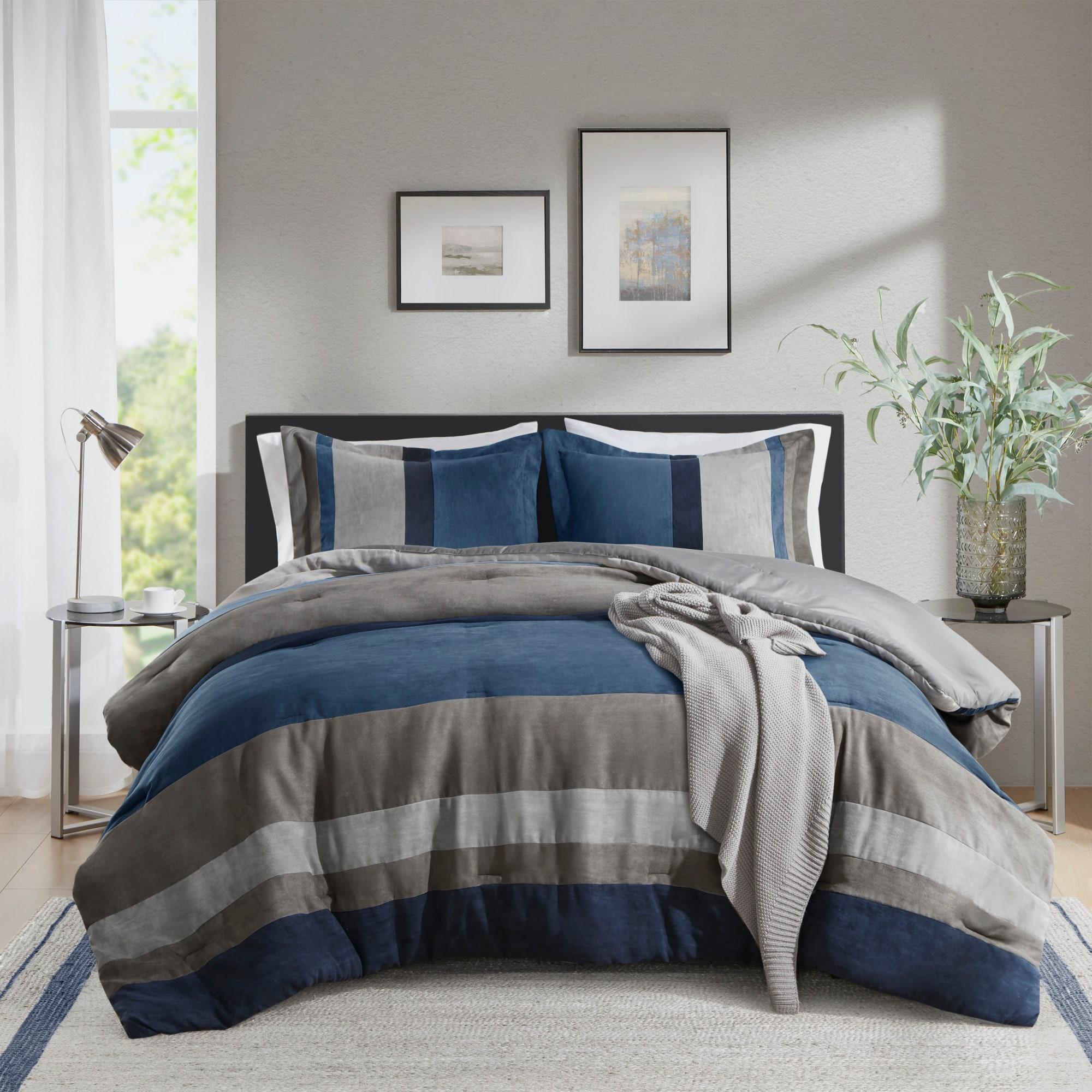 Luxe Quilted Comforter Set Modern Transitional Design, All Season Down Alternative Warm Bedding Matching Shams, Bedskirt, Decorative Pillow,Cal King
