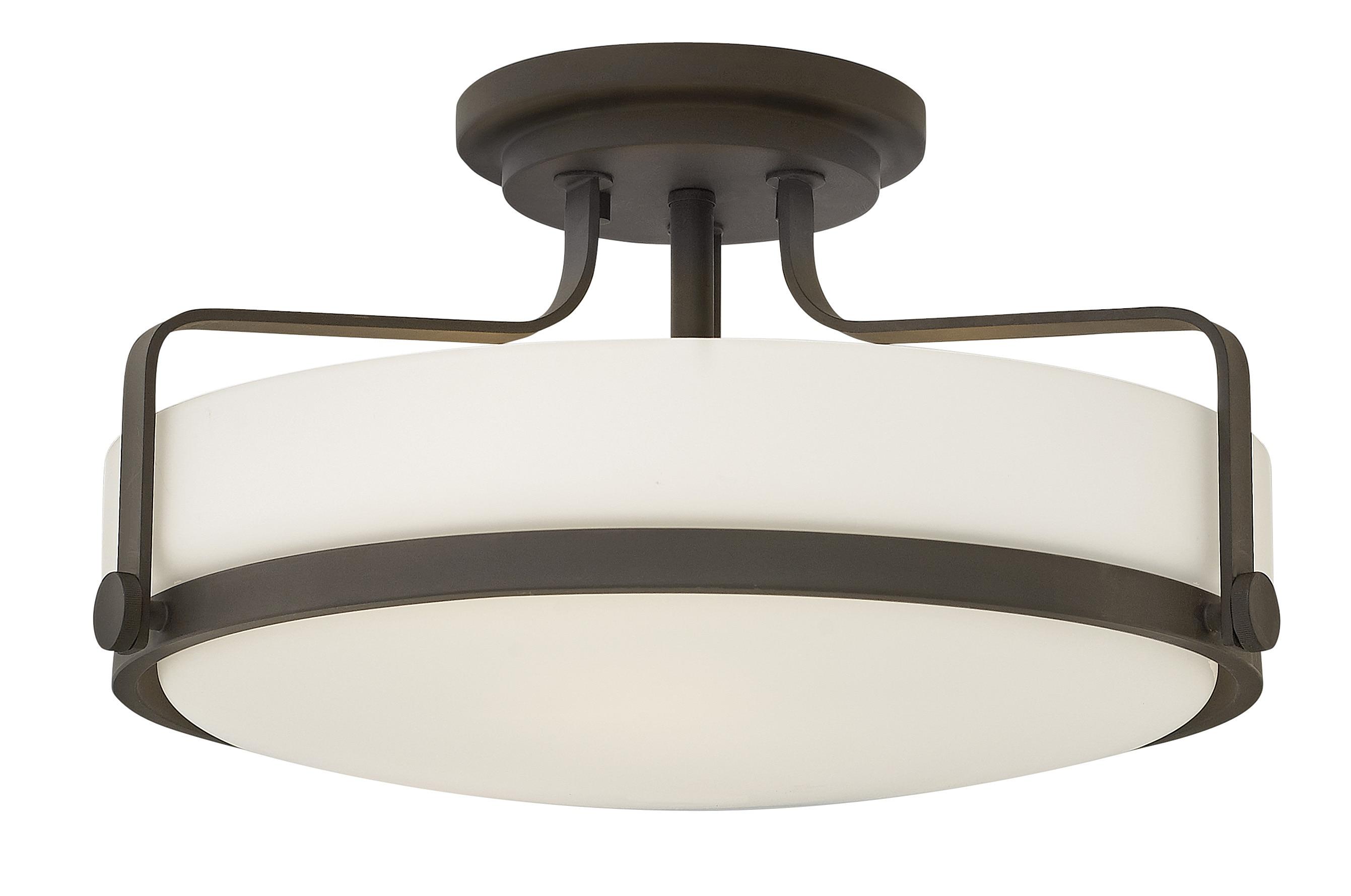 Harper Three Light 18" Retro Bowl Semi-Flush Mount Ceiling Light