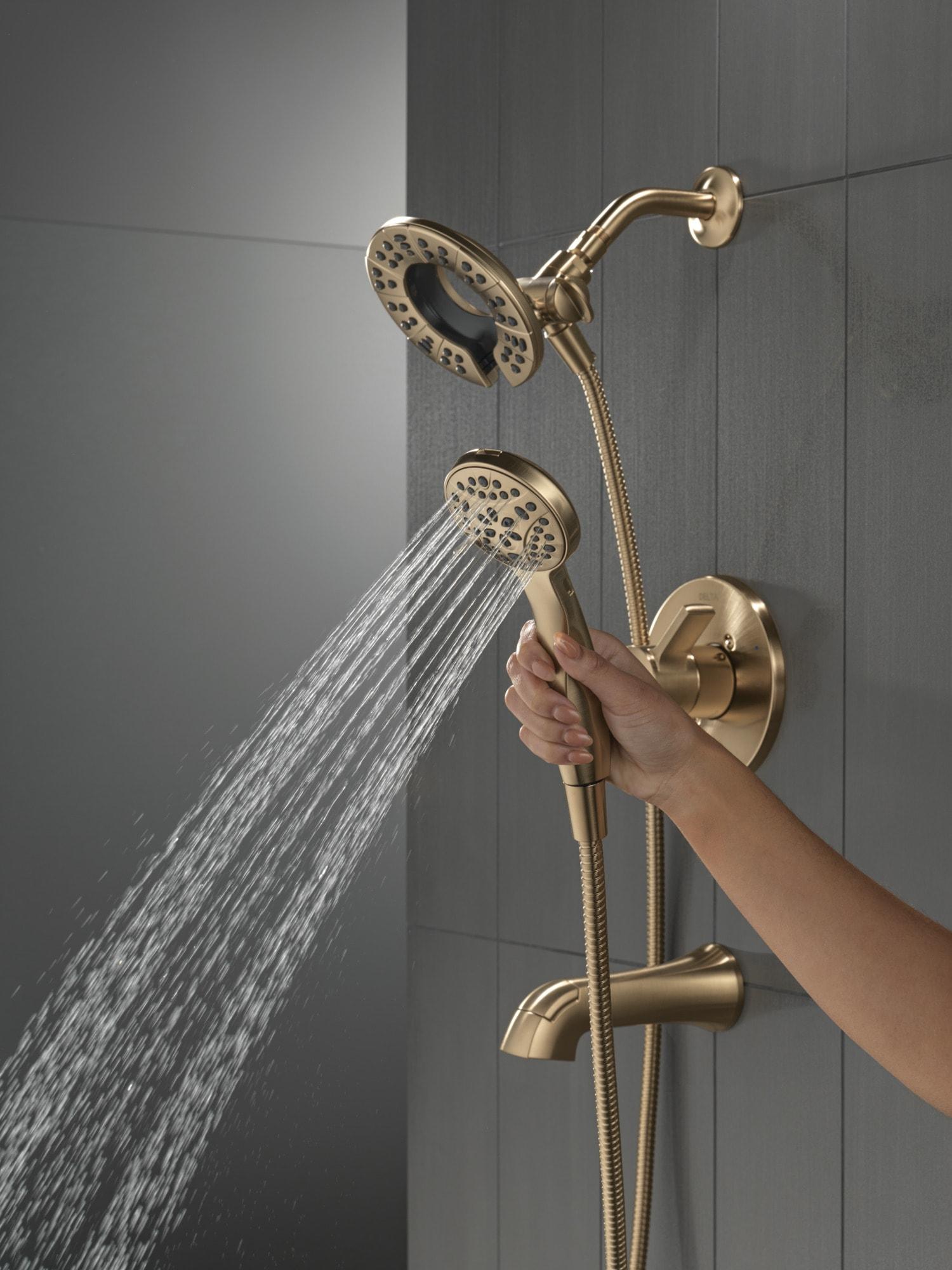 Delta Albion Single-Function Tub Shower Faucet Set, Shower Trim Kit with In2ition Shower Head T144855-CZ-I