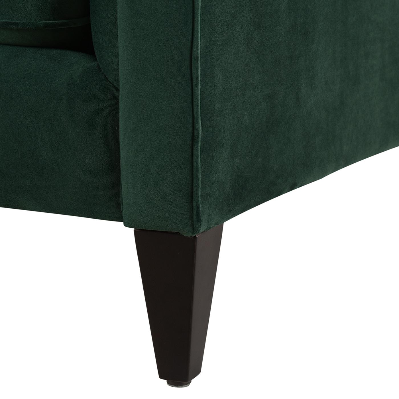 Jack Tufted Tuxedo Sofa Double Cushion, Hunter Green