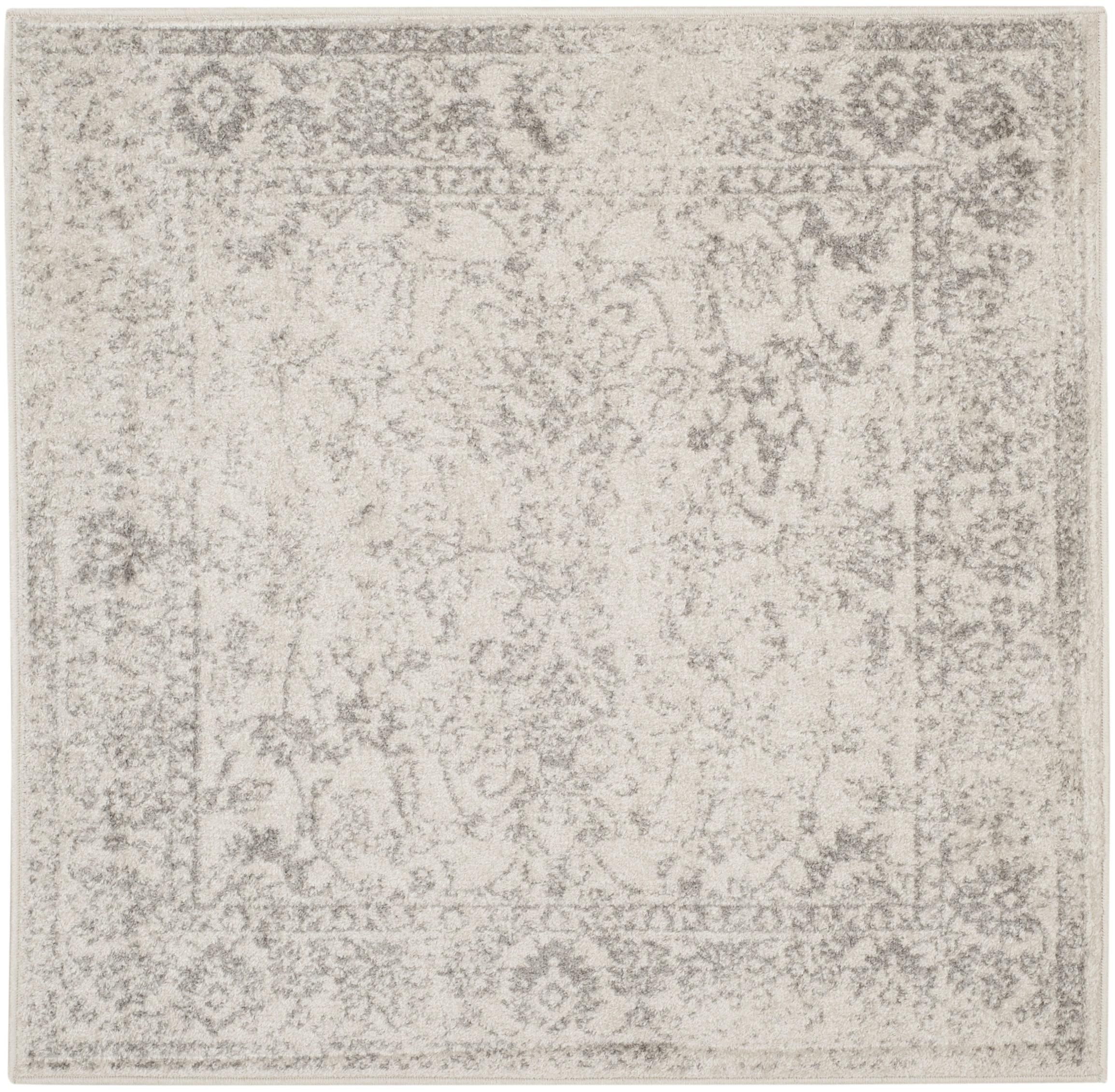 Adirondack ADR109 Machine Made Indoor Area Rug - Ivory/Silver - 4'x4' - Safavieh