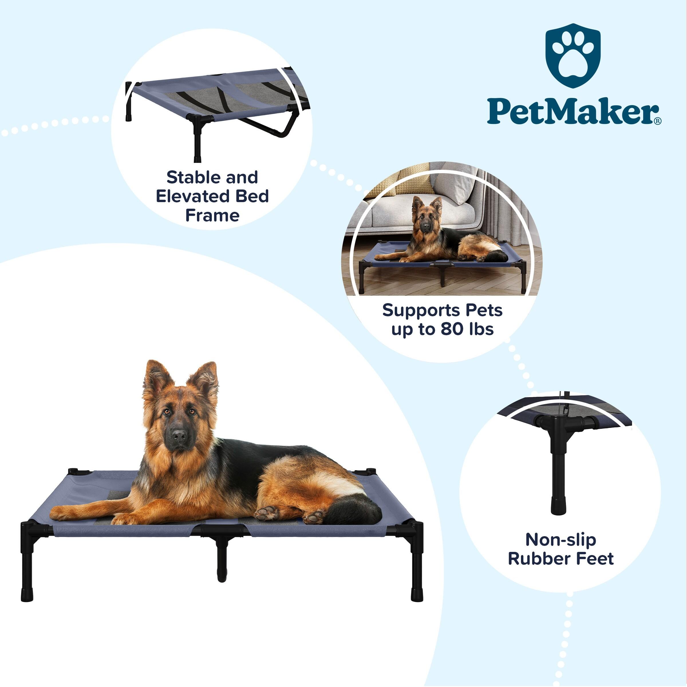 Pet Adobe Portable Raised Cot Style Pet Bed - Navy Blue