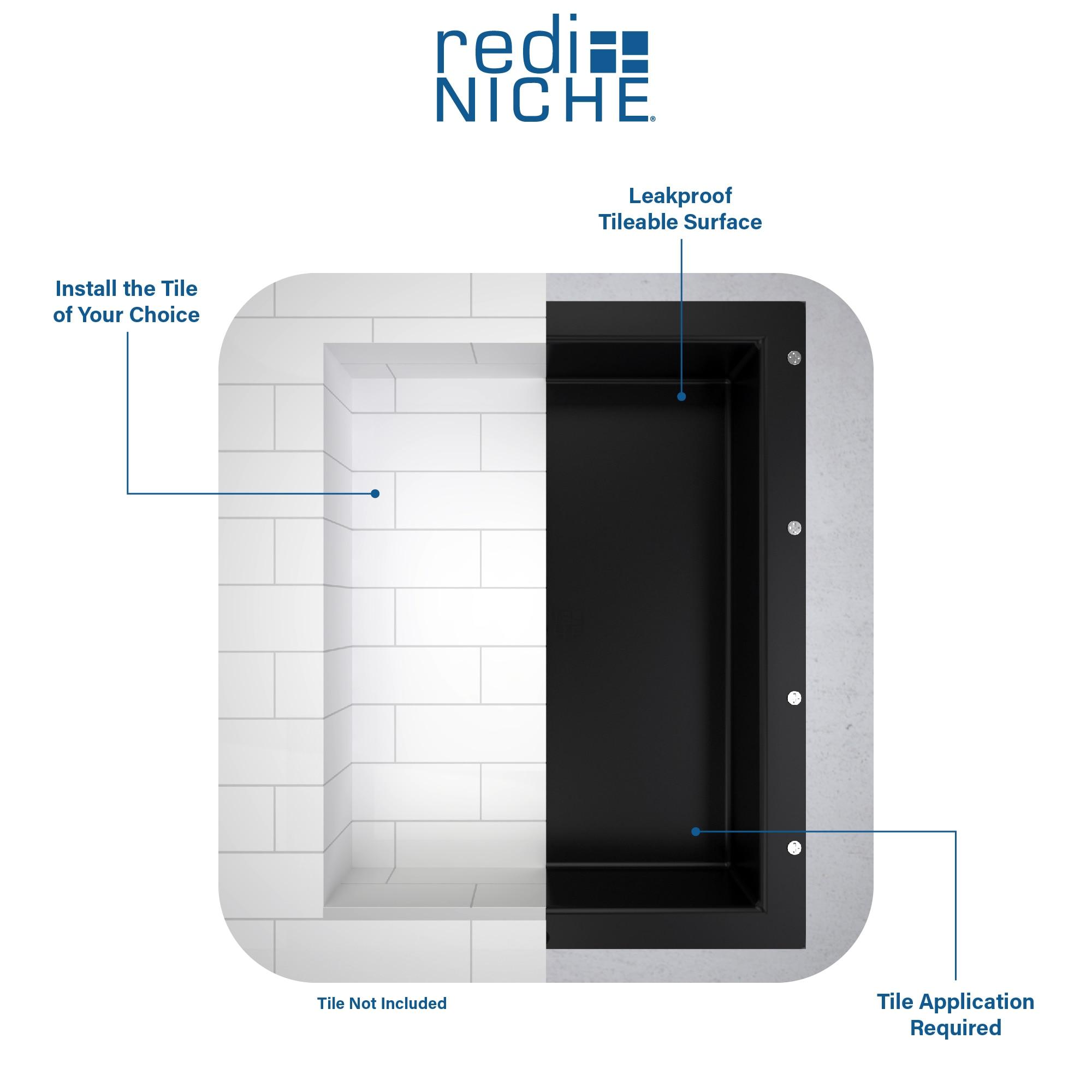 Tile Redi Rn1620s-Bi Redi Niche 16" Pvc Shelf - Tileable