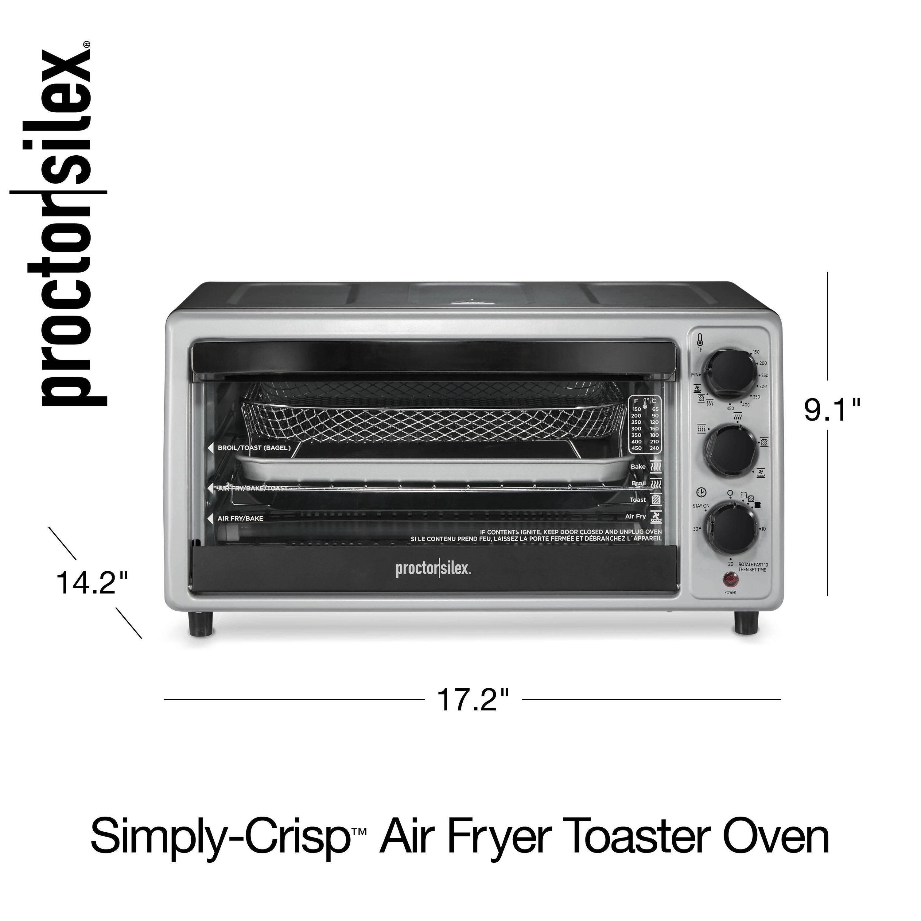 Proctor Silex 6sl Toaster Oven 31124: Countertop Small Oven, 1500W, Silver, Includes Broiler & Baking Pan, Freestanding