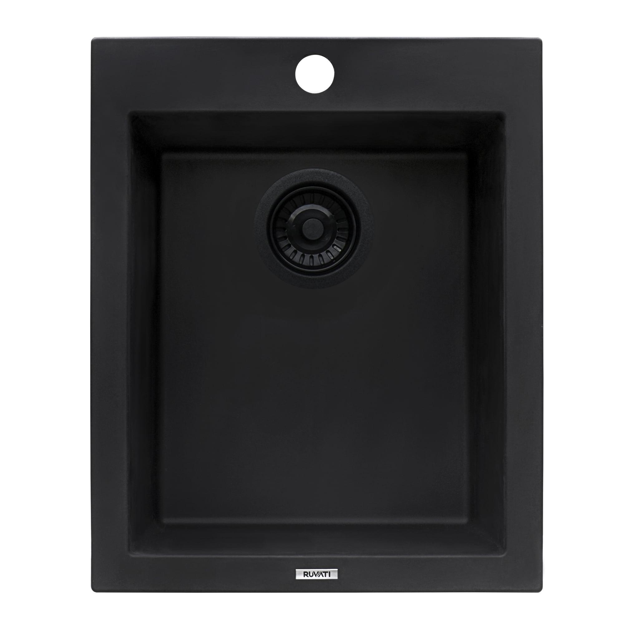 Ruvati 16 x 20 inch epiGranite Drop-in Topmount Granite Composite Kitchen Sink