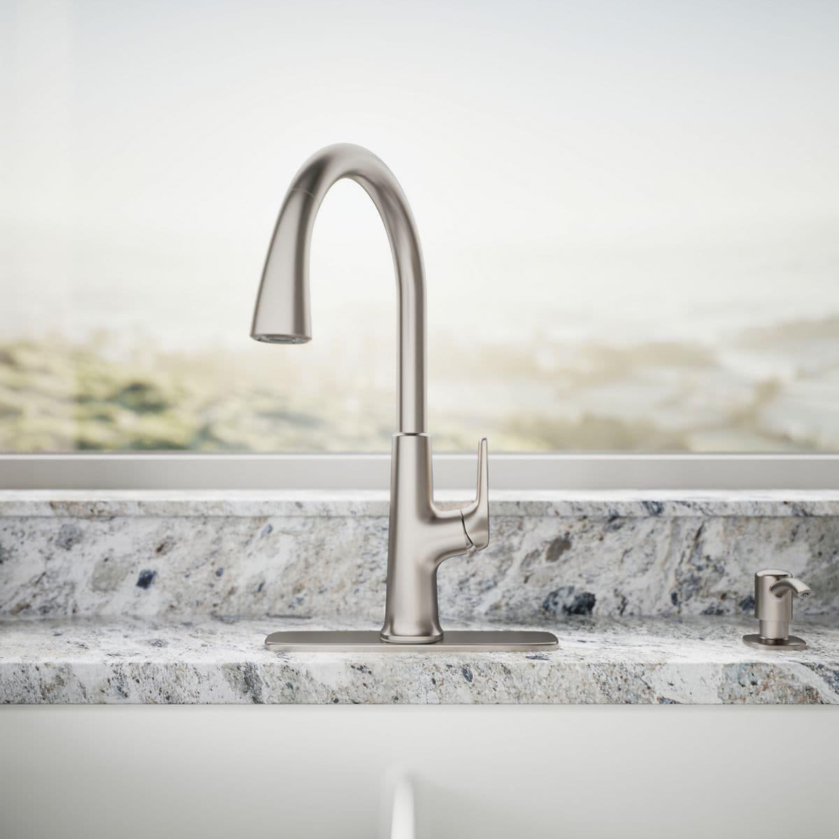 Volt Stainless Steel Pull-Down Kitchen Faucet with Soap Dispenser