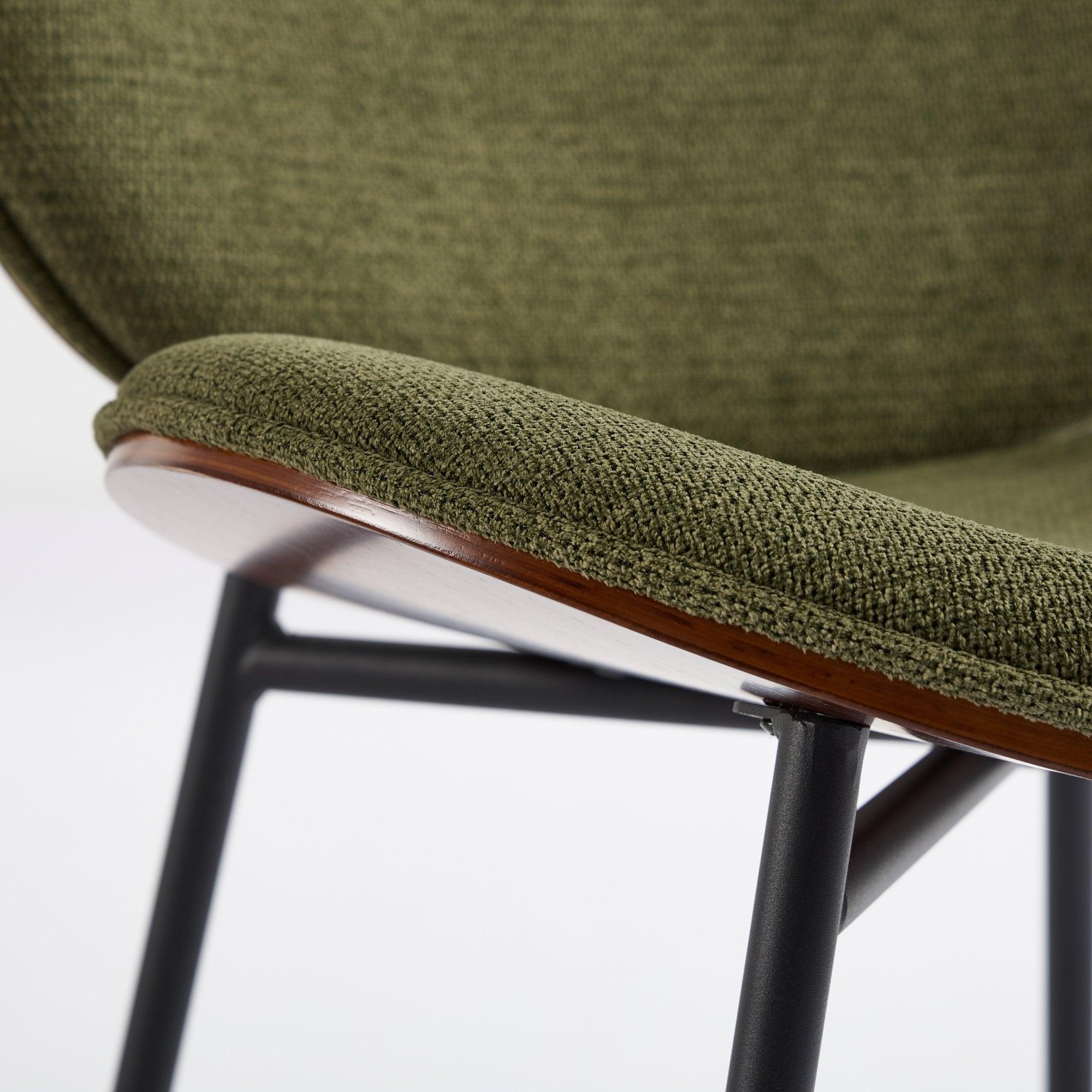 Farm on table Mid-Century Modern Chair Single Side Chair Tripod,bean paste pink fabric Lounge Chair in Walnut Finish Comfortable Backrest,Bean Paste Red color,SW1871PR