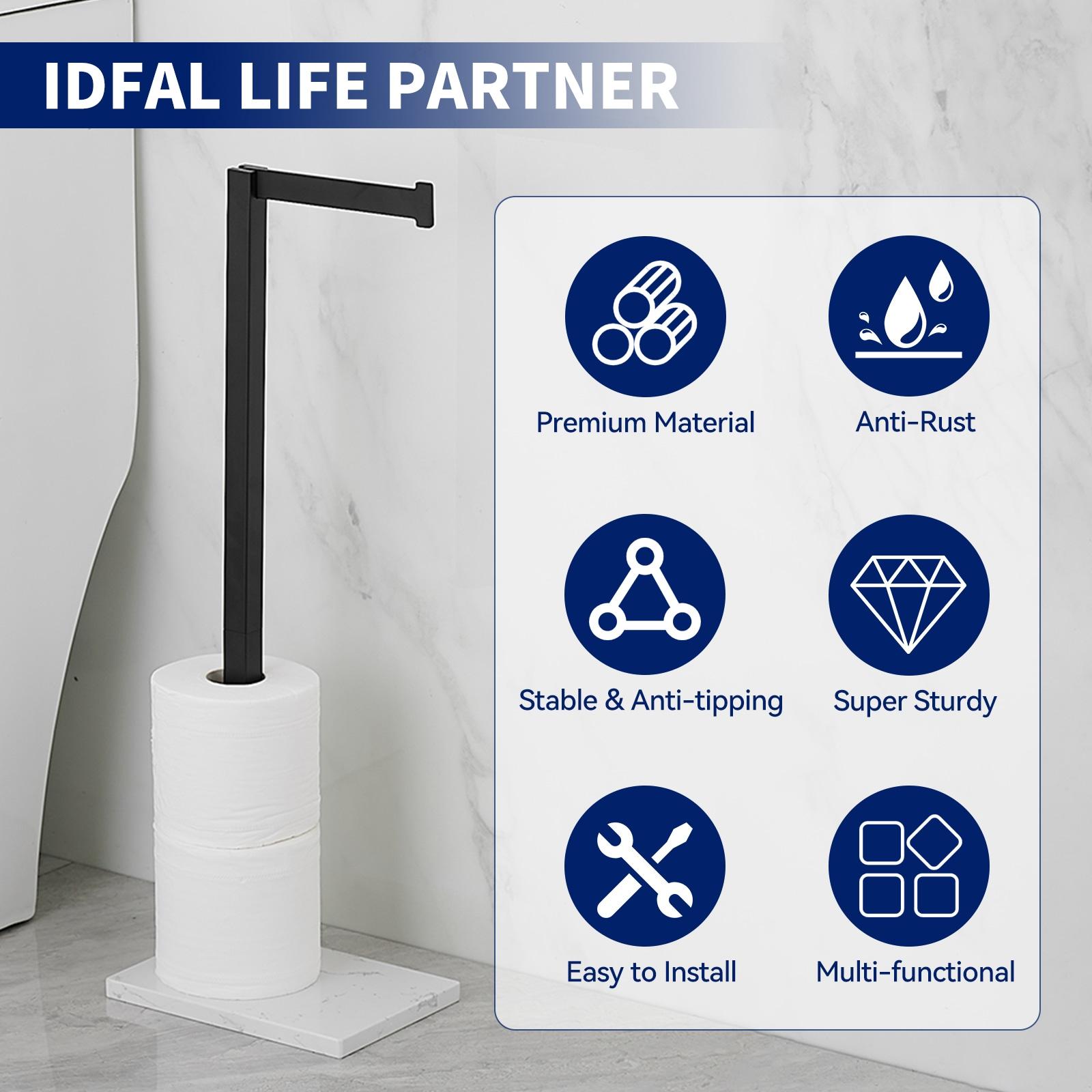 Free Standing Toilet Paper Holder with Weighted Base