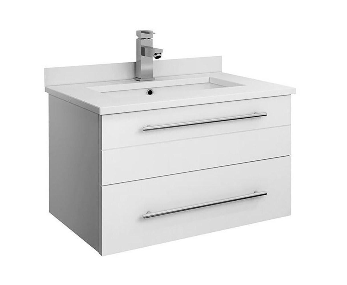 Lucera 24" Wall Mount Modern Single Sink Bathroom Vanity with Top and Undermount Sink