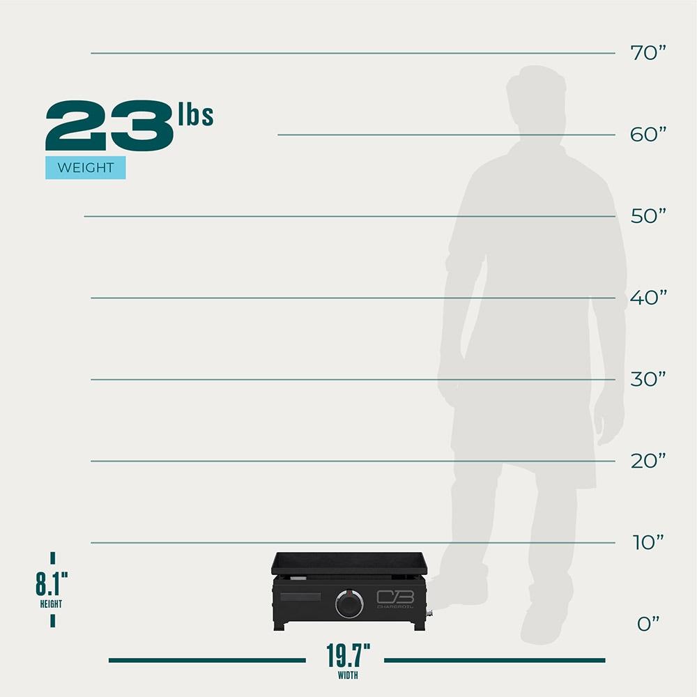 Charbroil Performance Series 17" Portable Flat Top Gas Griddle, Black