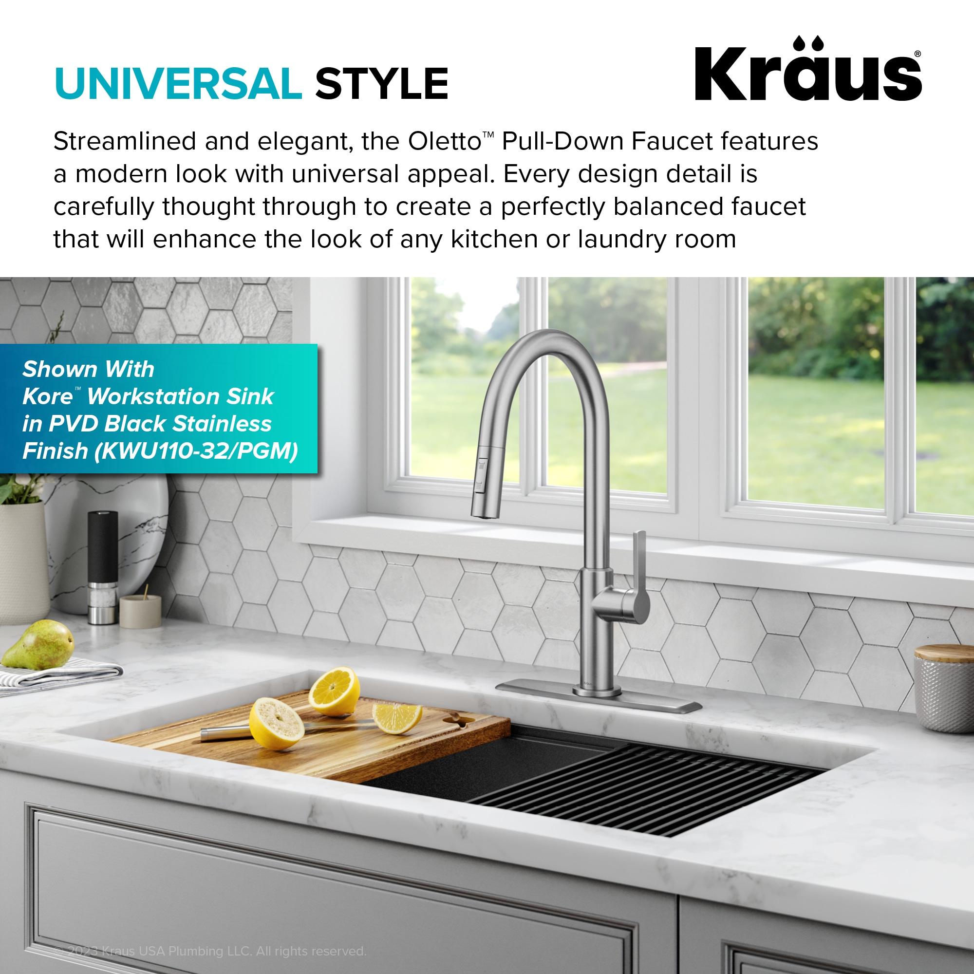 KRAUS Oletto Single Handle Pull Down Kitchen Faucet