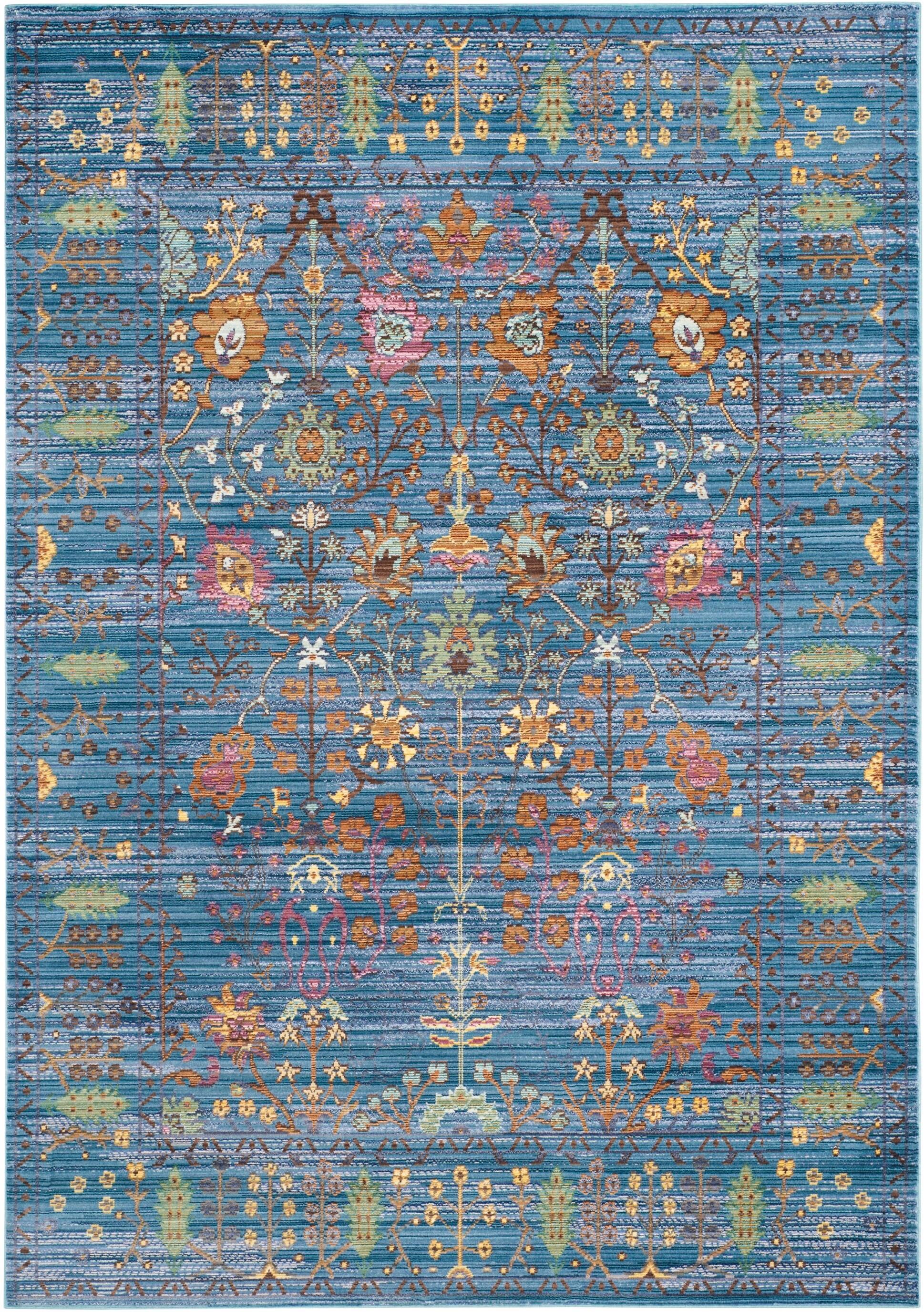 Valencia VAL108 Power Loomed Indoor Area Rug - Blue/Multi - 4'x6' - Safavieh