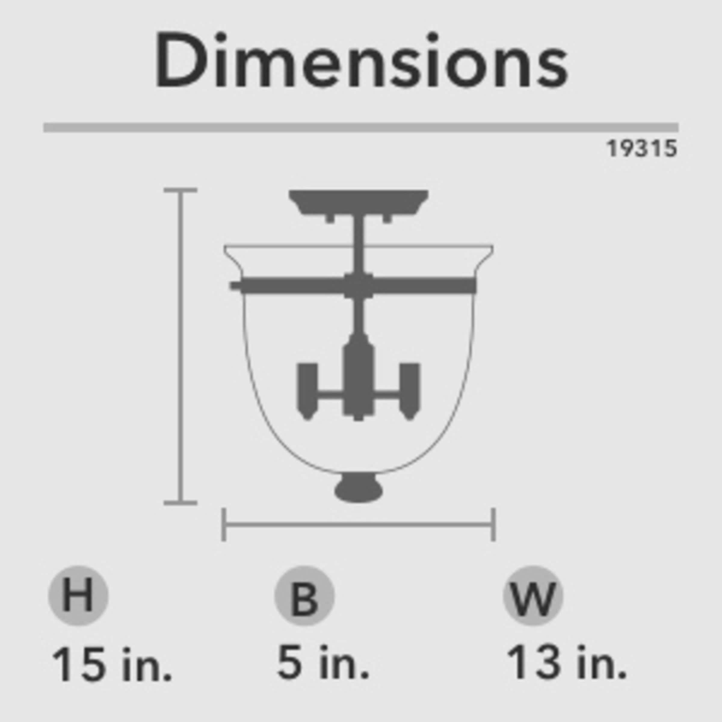 Belltown 3 - Light 13'' Unique/Statement Urn Semi Flush Mount