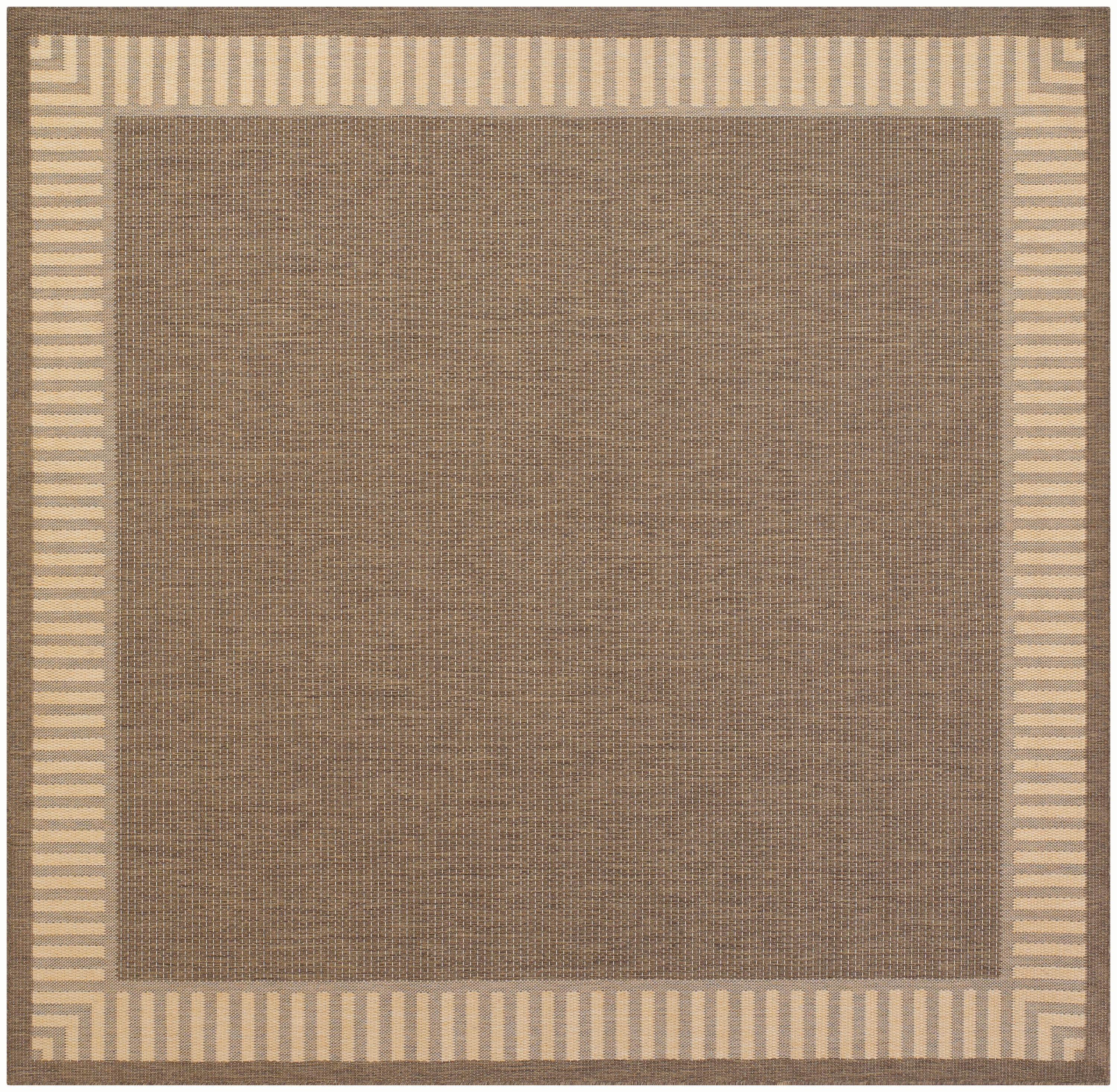 Couristan Recife Wicker Stitch Area Rug, 7'6" Square, Cocoa-Natural