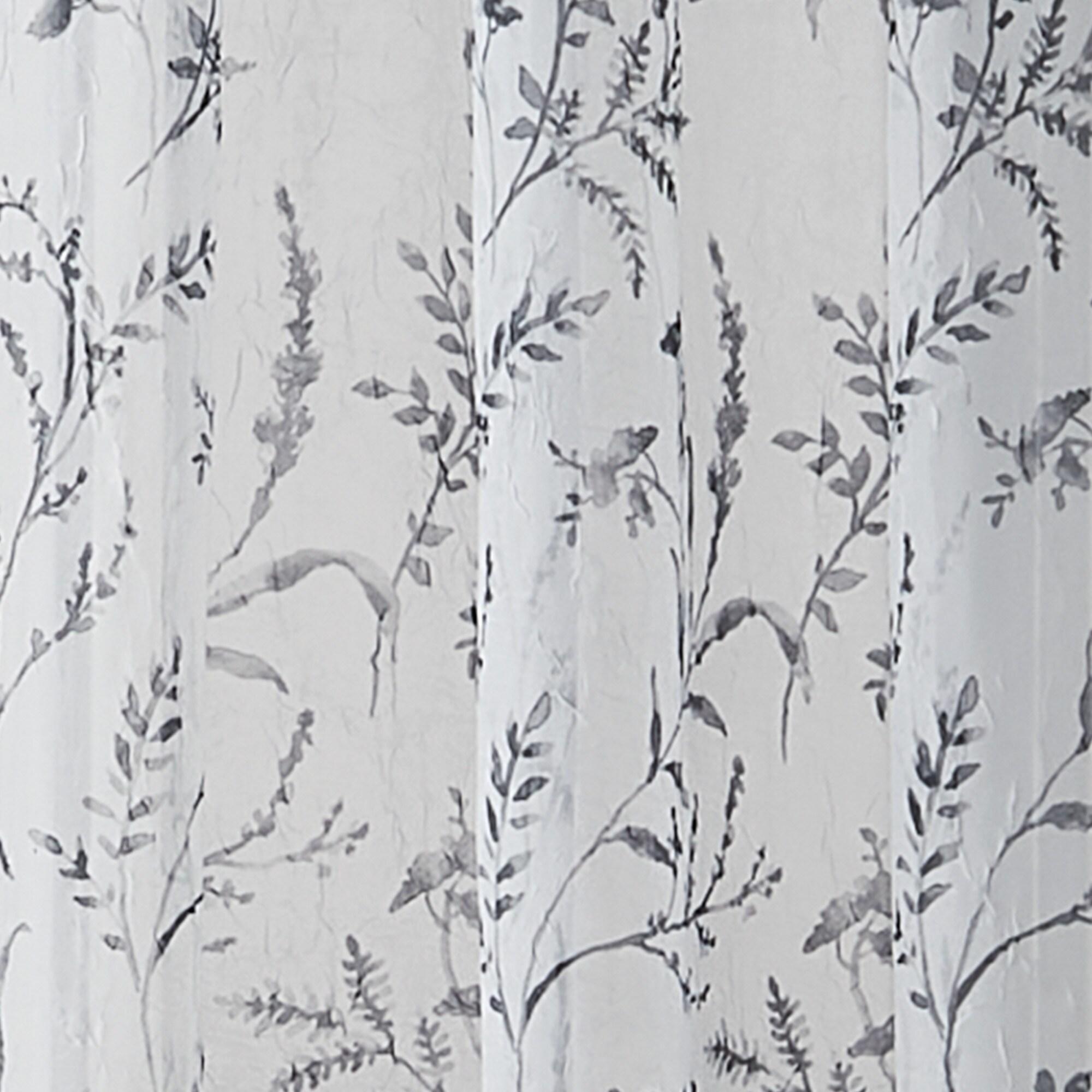 CHF Santa Barbara 84" Curtain Panel, Floral, Gray, Adult