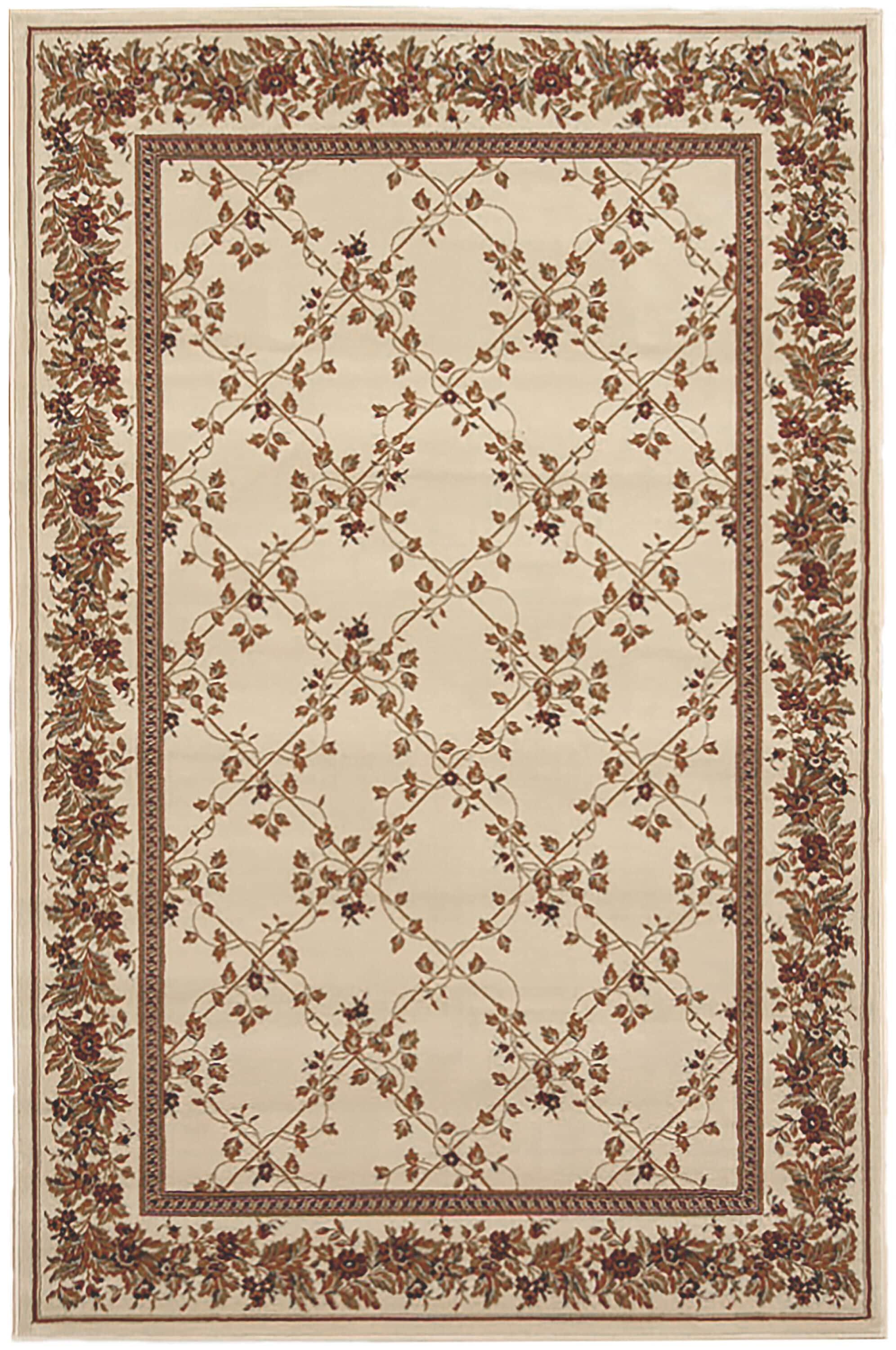 Radici Usa Noble Area Rug 1427 Ivory Floral Country 3' 3" x 5' 4" Rectangle
