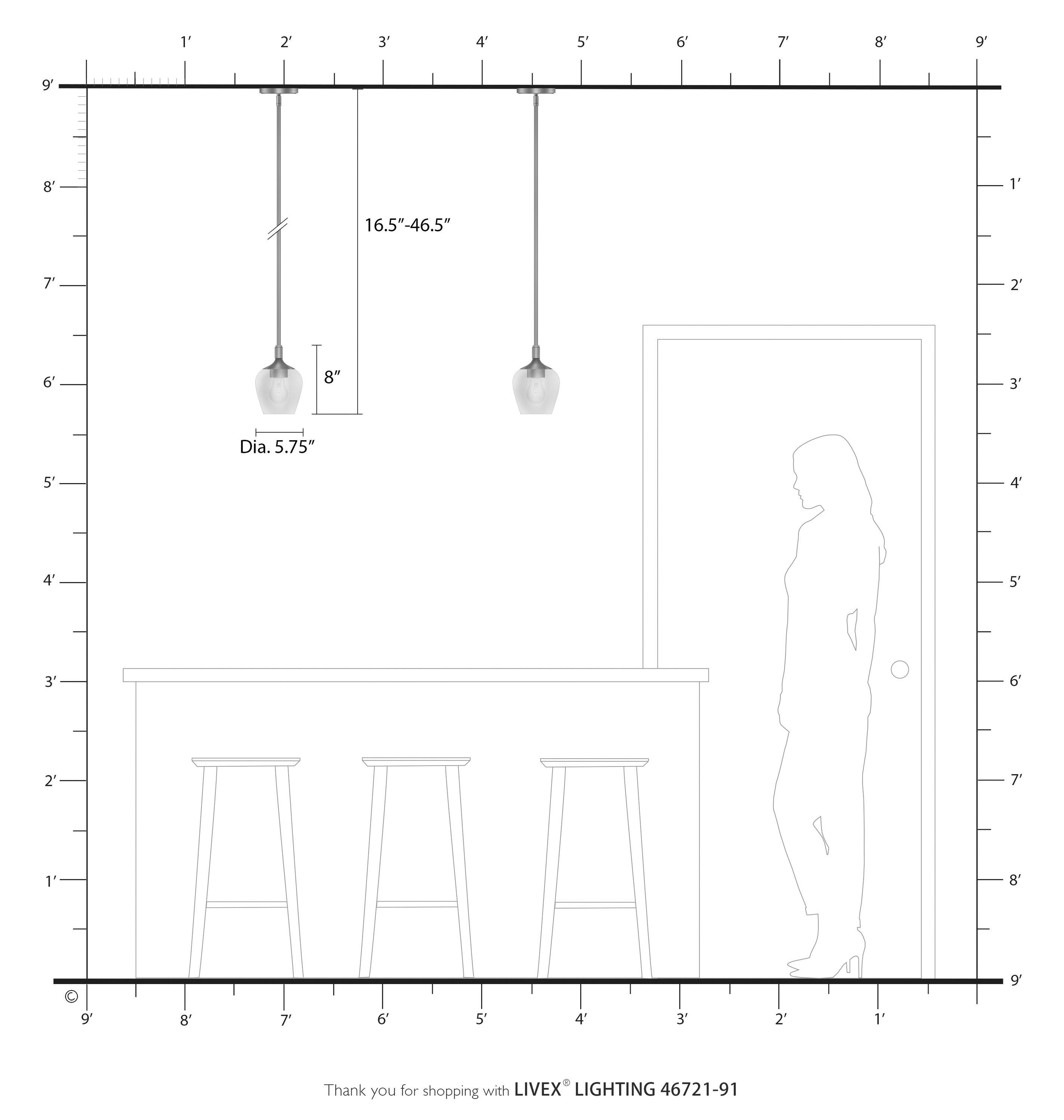 Livex Lighting Willow 1 - Light Pendant in  Brushed Nickel