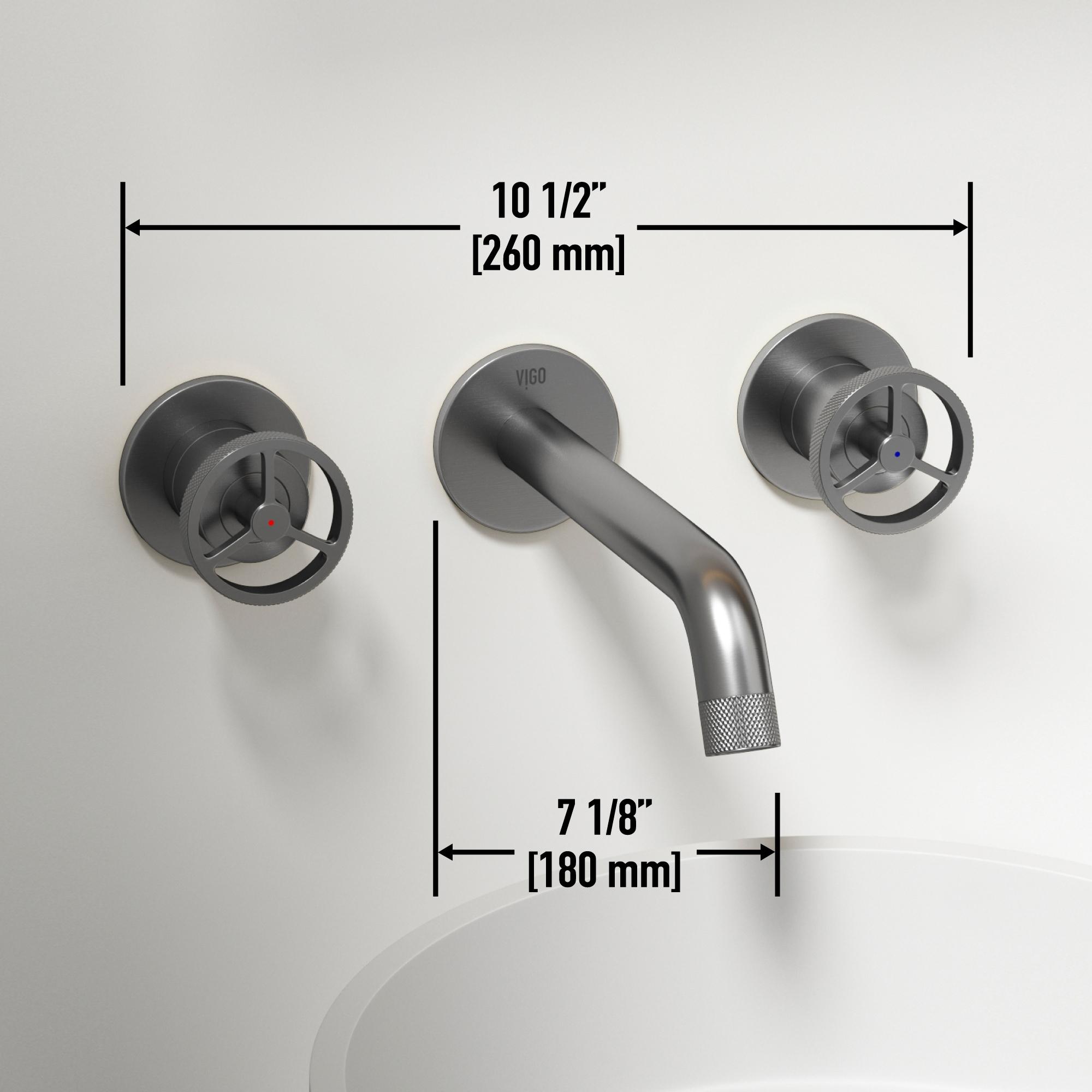 Cass 10" W Two Handle WaterSense Wall Mount Bathroom Faucet