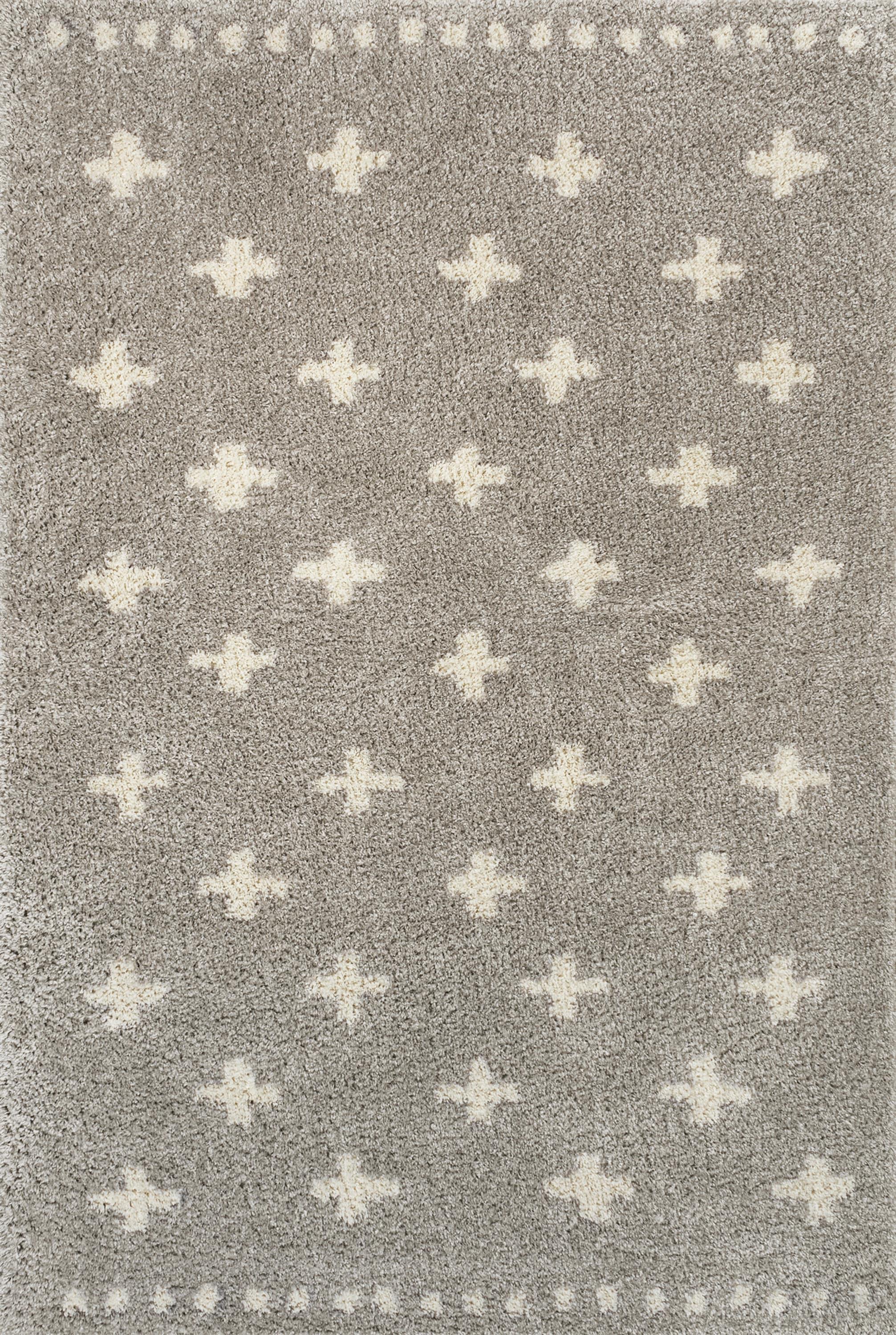 JONATHAN Y Cristo Berber Geometric Shag Gray/Ivory 5 ft. x 8 ft. Area Rug