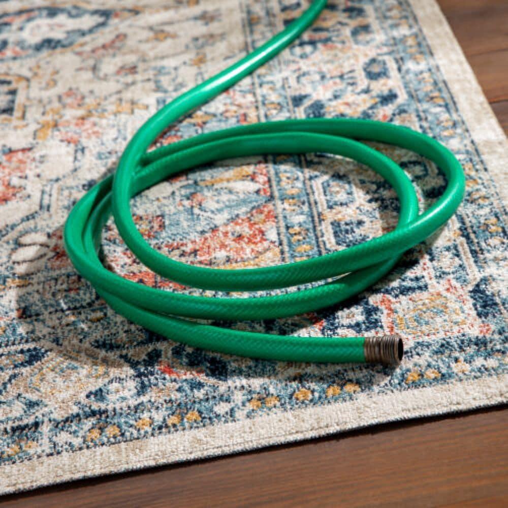 Livabliss Outdoor Rugs, 5x7 Huntington Beach Traditional Navy Area Rug for Patio, Porch, Deck, Backyard, Waterproof Indoor Outdoor Carpet (5'3" x 7')