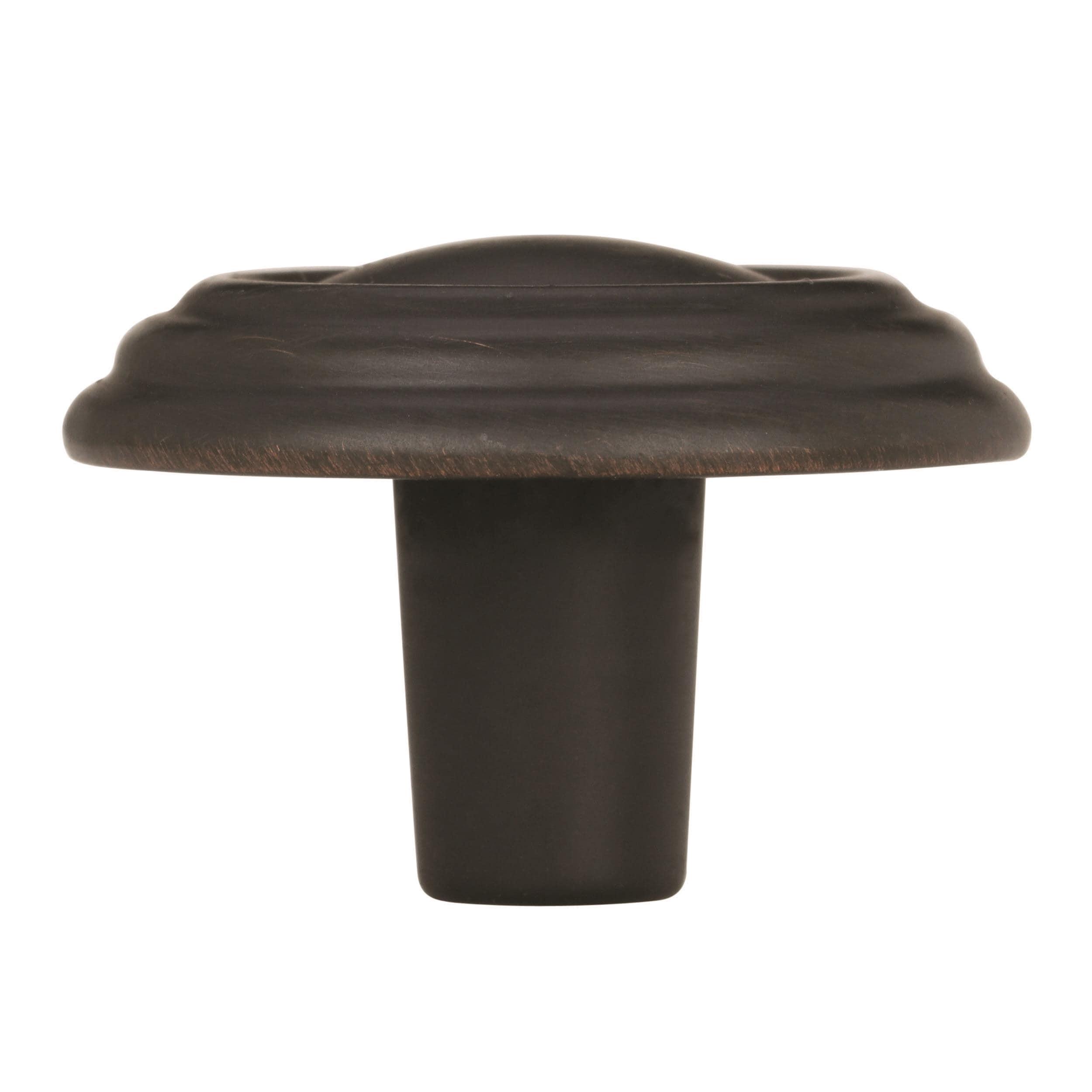 Oil Rubbed Bronze Round Traditional Cabinet Knob with Mounting Hardware