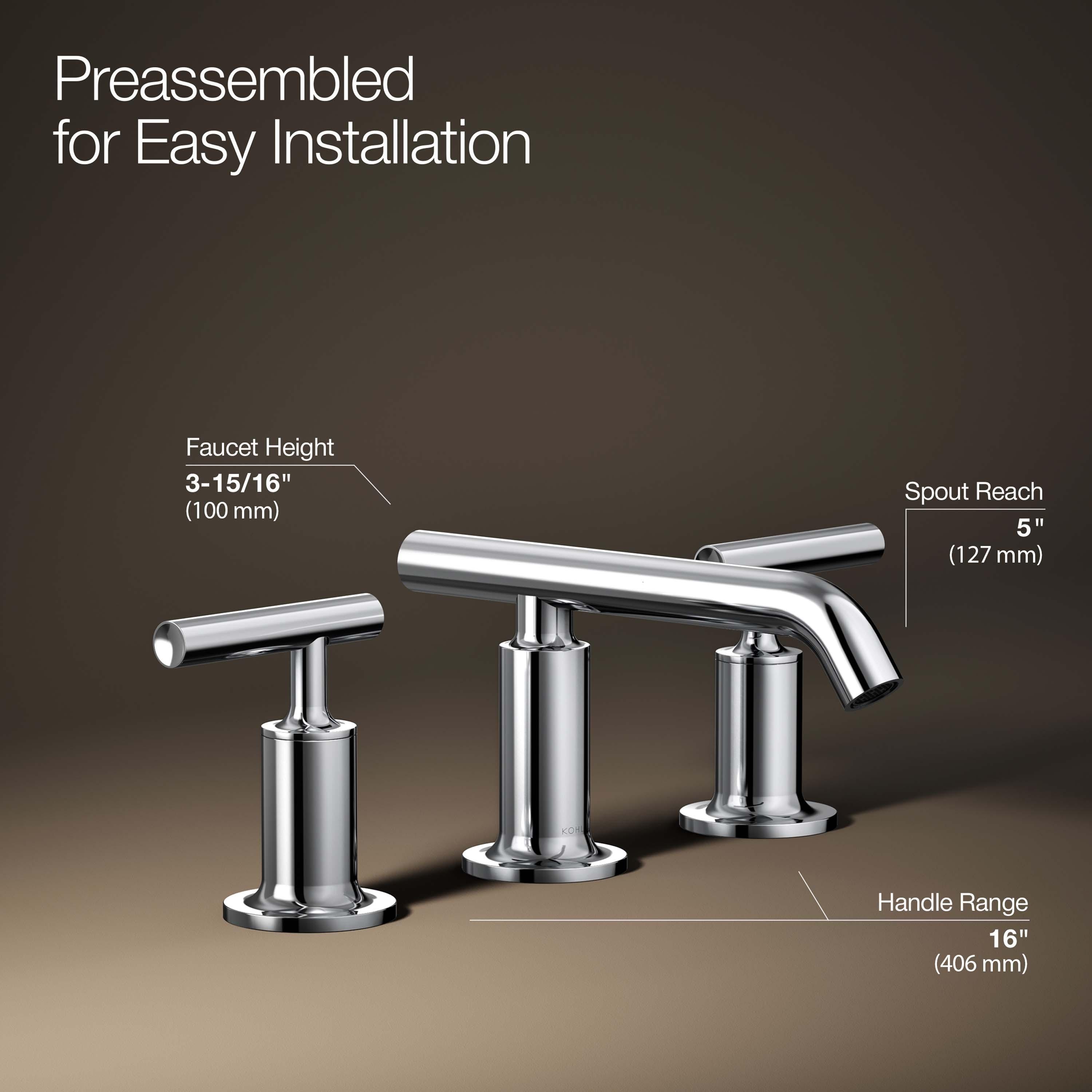 Purist® Widespread Bathroom Faucet with Drain Assembly