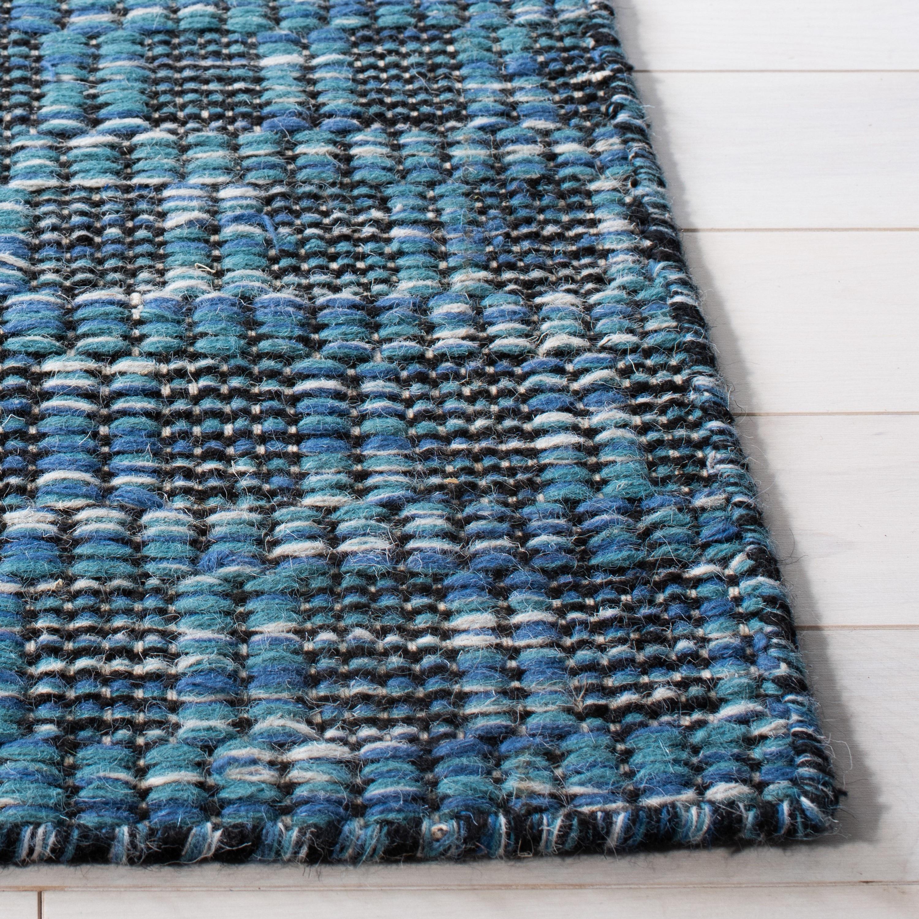 Kilim KLM377 Hand Woven Area Rug - Blue/Black - 4'x6' - Safavieh.