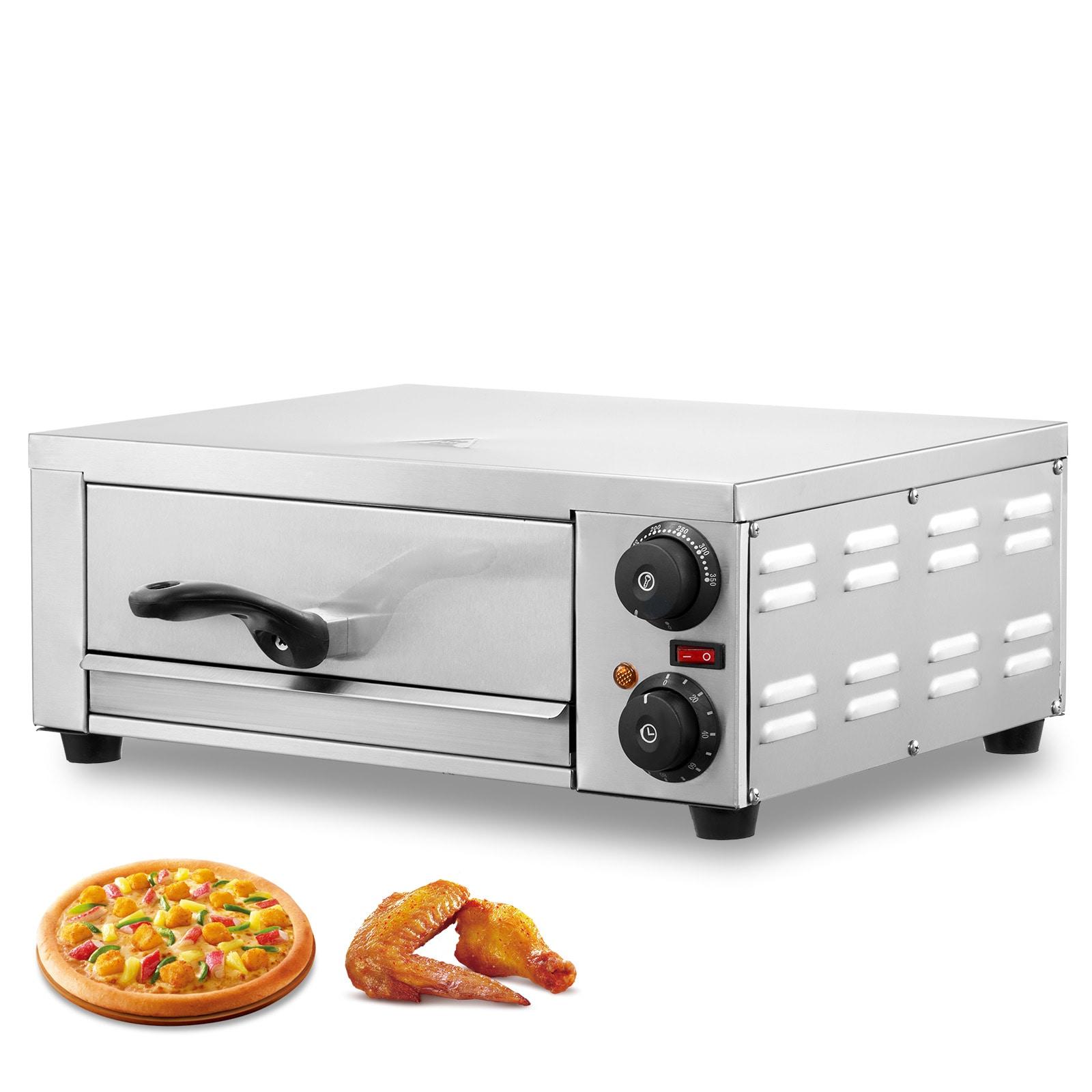 VEVOR Electric Pizza Oven for Countertops, 12-inch, 1500W, with Temp Control & 0-120 Min Timer, Even Baking Technology & Easy Clean Crumb Tray
