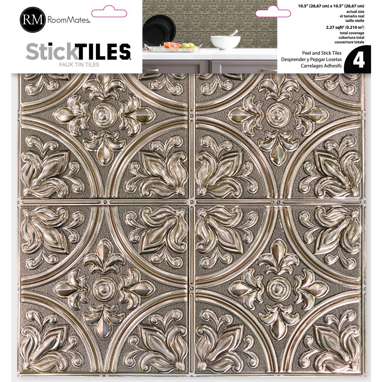 10.5'' W x 10.5'' L PVC Peel and Stick Field Tile