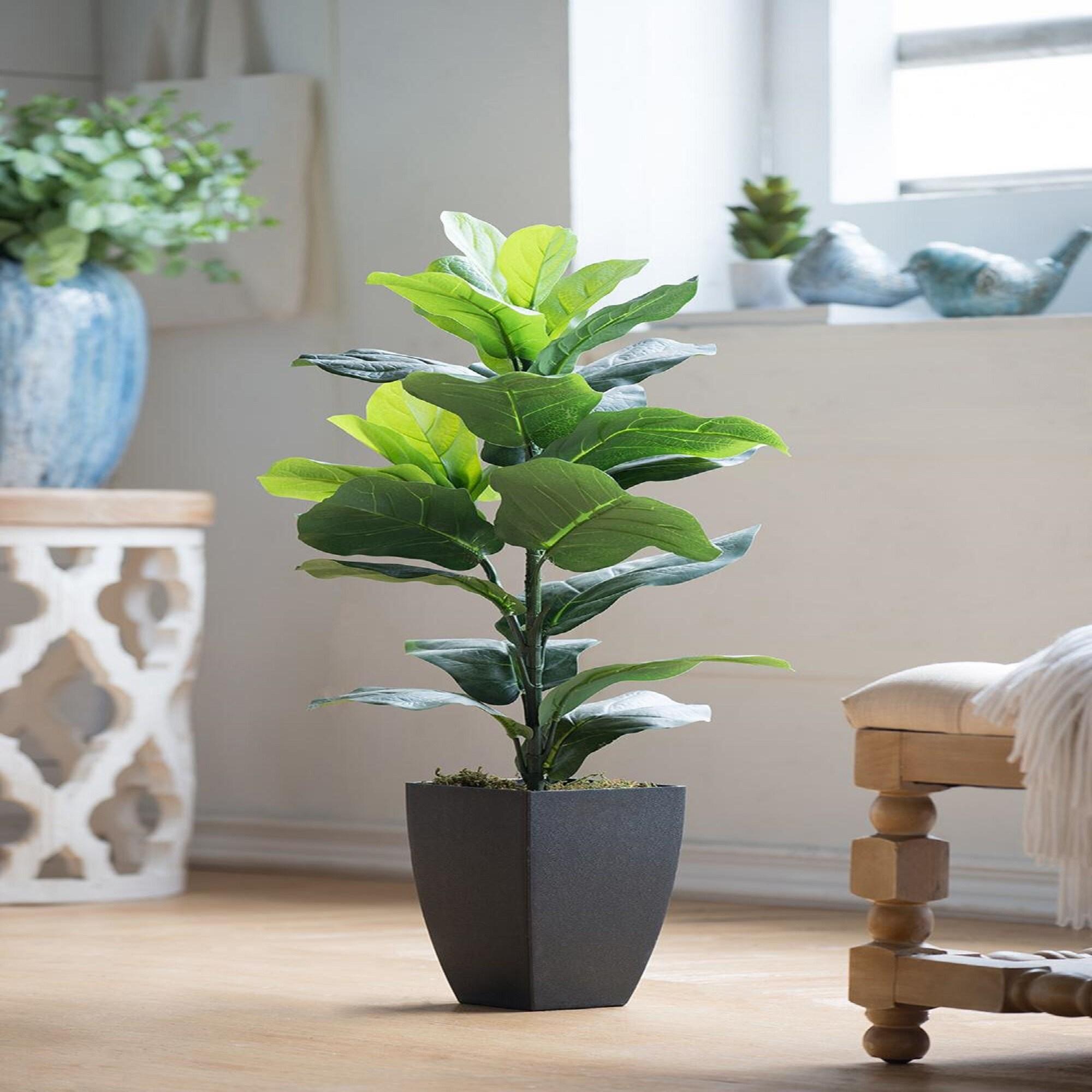 A&B Home 35" Artificial Fiddle Leaf Tree with Planter