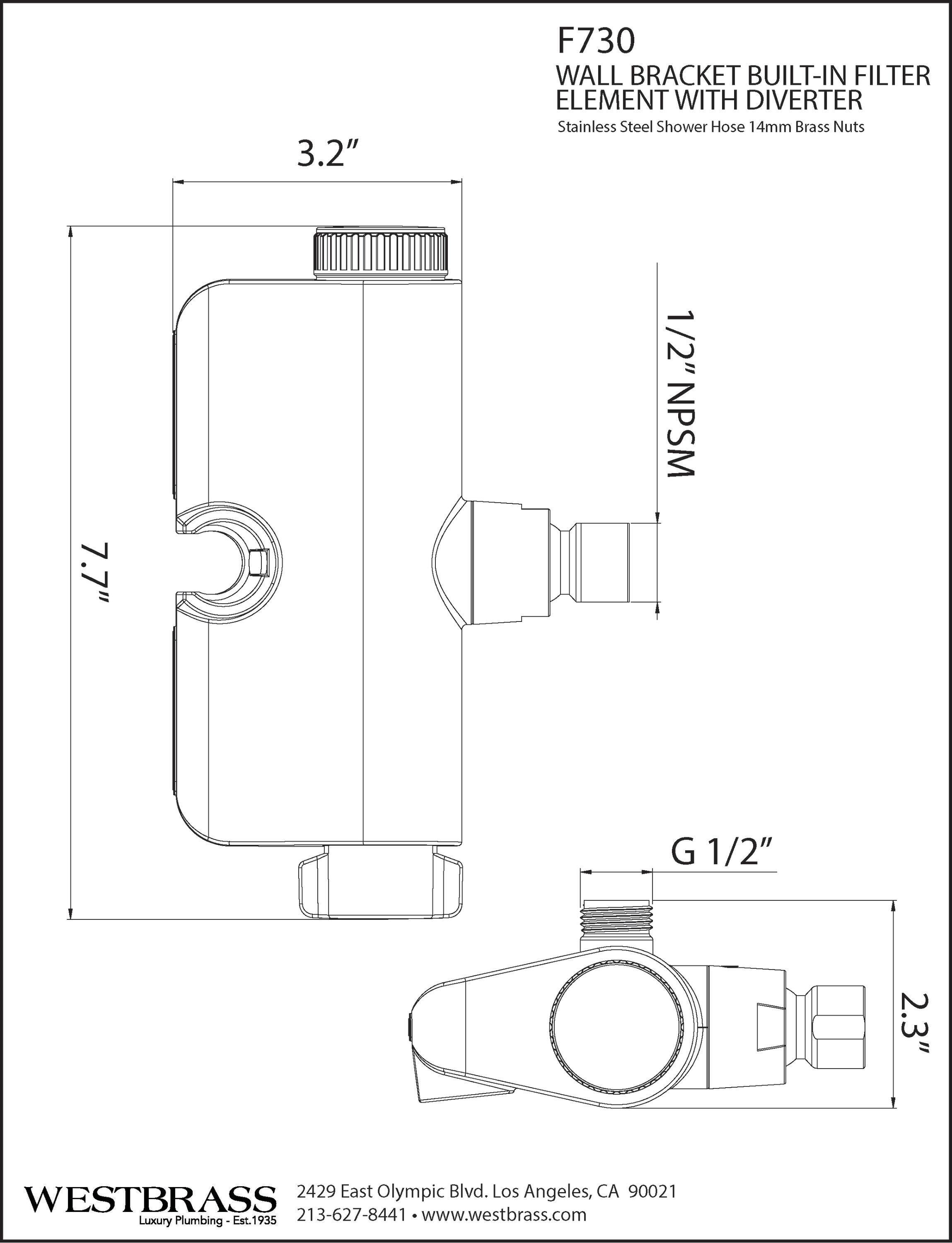 Filtered Handheld Shower Head Diverter Bracket with Jet Massage Spray System