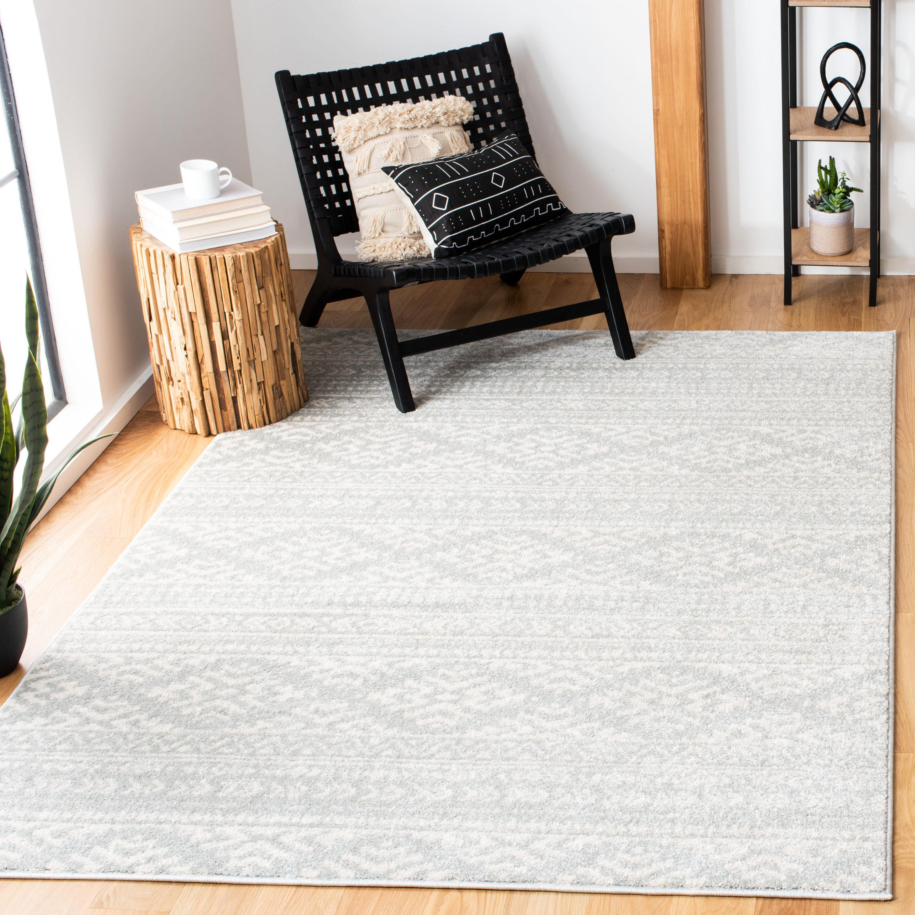 Tulum TUL272 Power Loomed Area Rug - Light Grey/Ivory - 9'x9' - Safavieh.