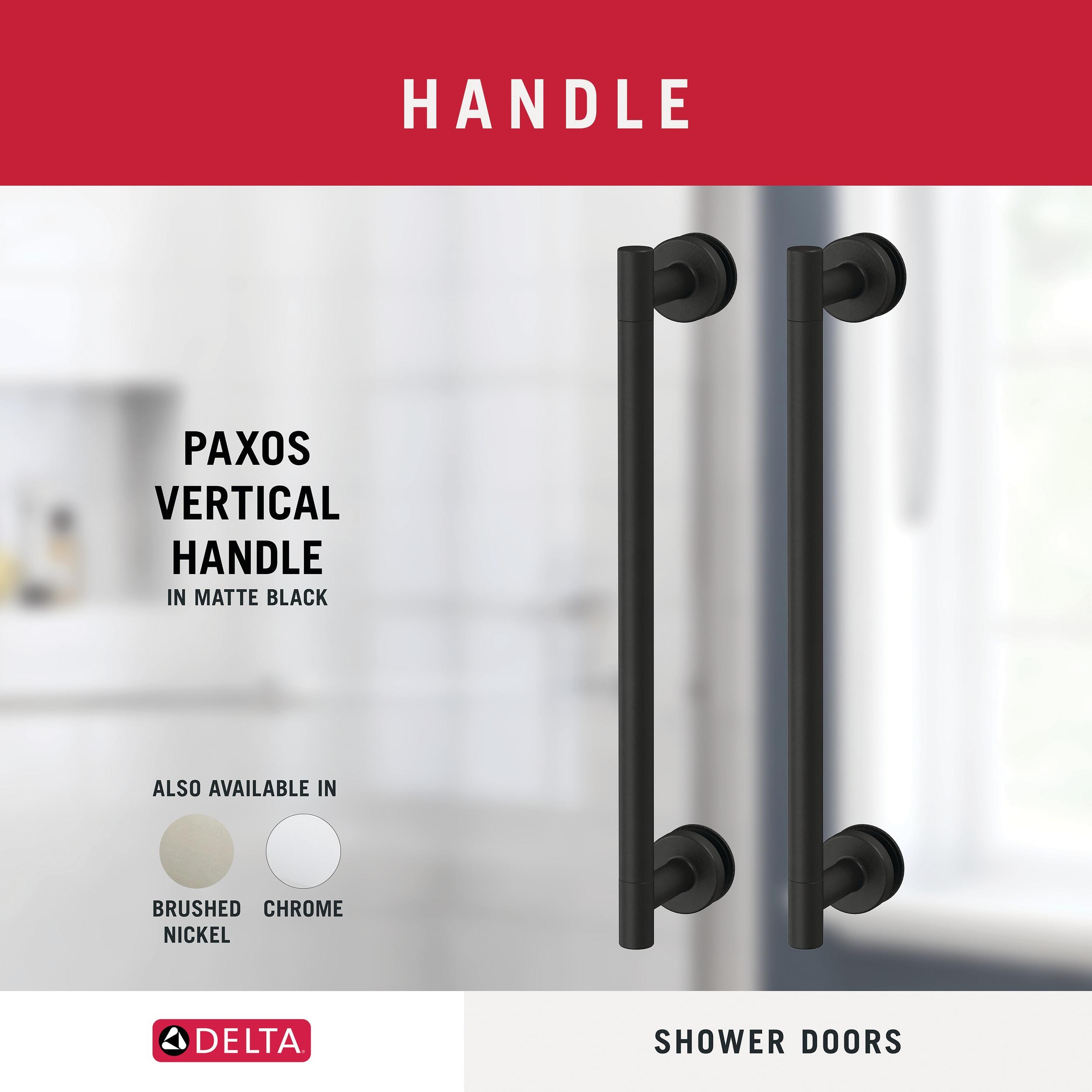 Delta Commix 48 in. x 76 in. Frameless Exposed Roller Sliding Shower Door in Black with 5/16 in. (8mm) Tempered Clear Glass, SDES848-MB-R