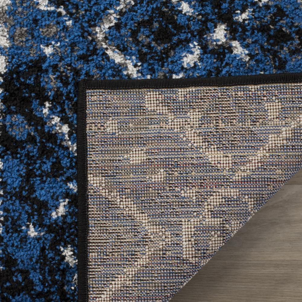 Adirondack ADR111 Machine Made Indoor Area Rug - Blue/Black - 4'x4' - Safavieh