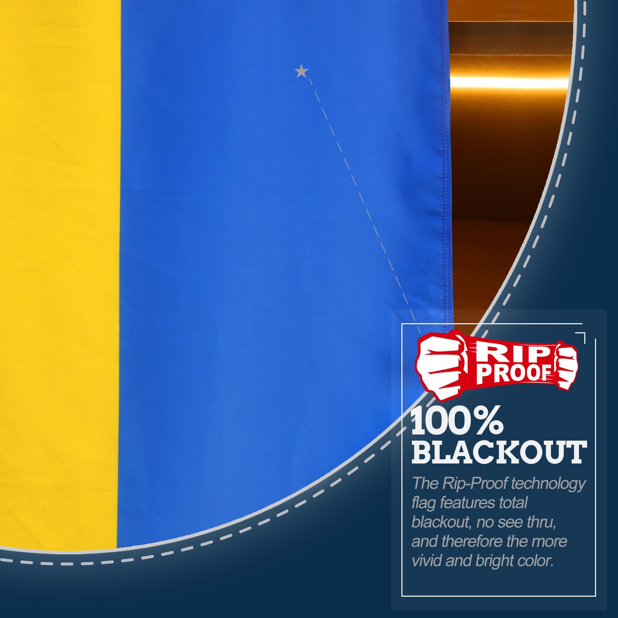 Anley Rip-Proof Double Sided 3-Ply Ukraine Flag 3x5 Ft - The Strongest Longest Lasting Ukrainian National Flag 3X5 Ft