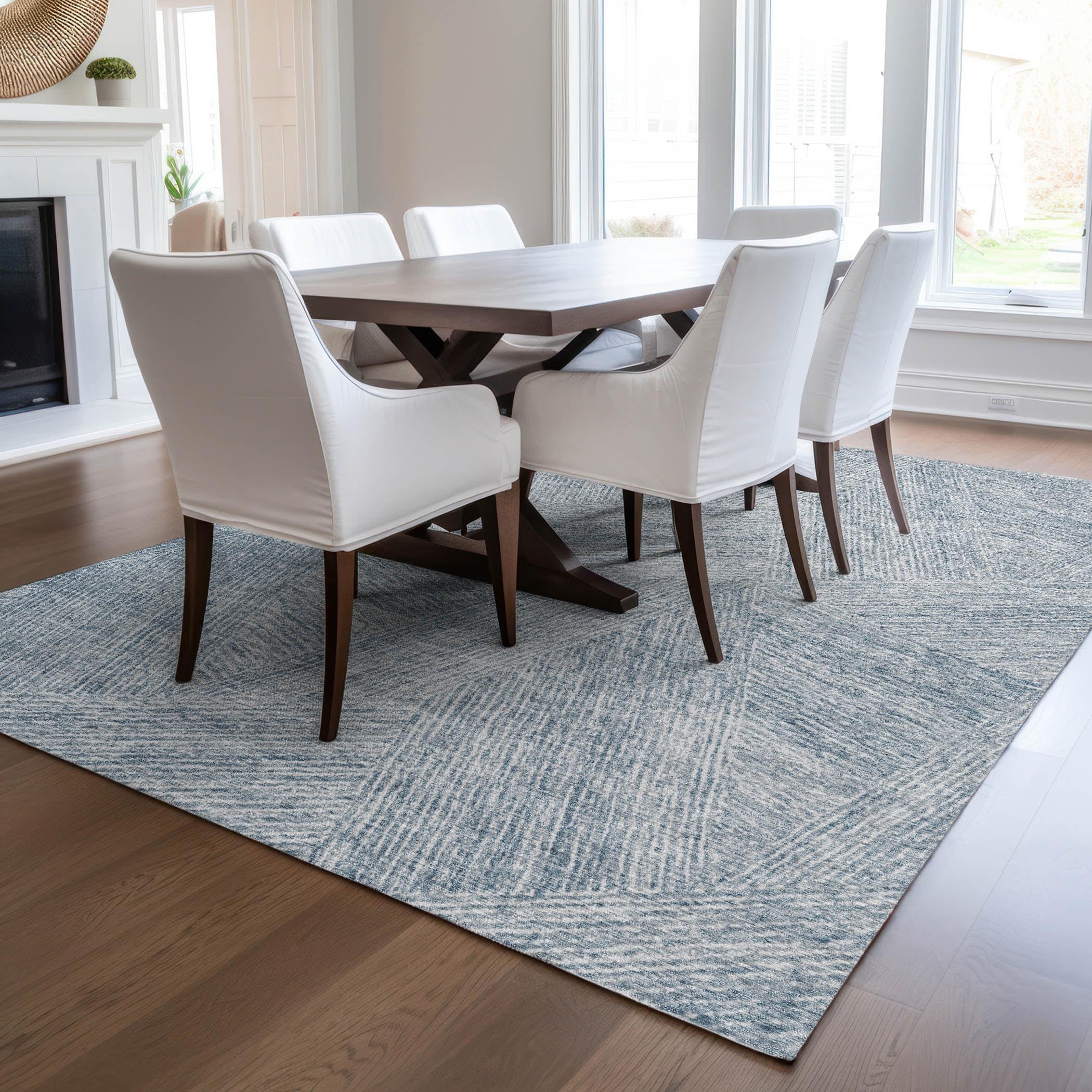 Machine Washable Indoor/Outdoor Chayden ACN991 Denim Rug