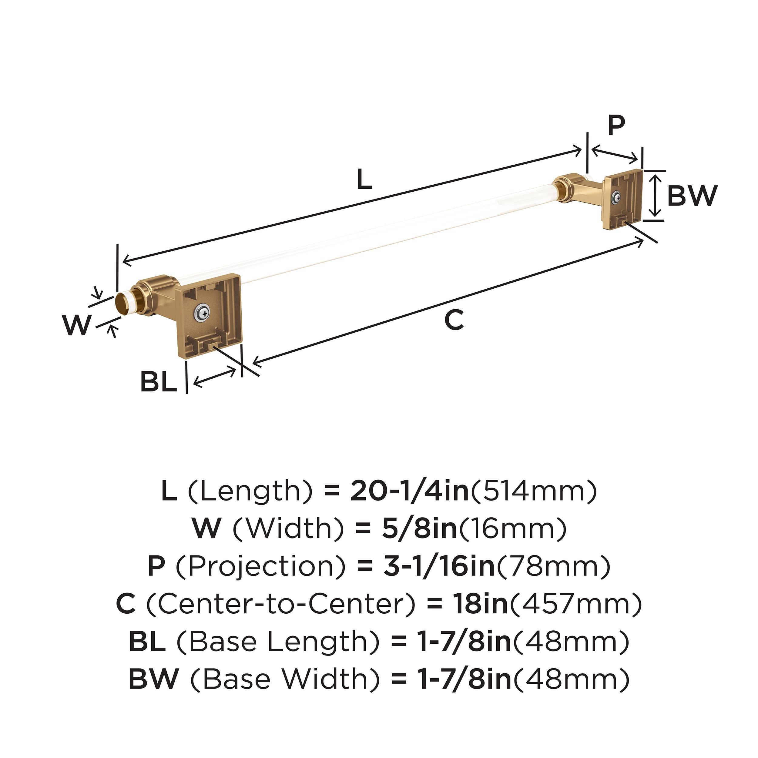 Amerock Glacio Clear/Champagne Bronze 18 inch (457mm) Towel Bar