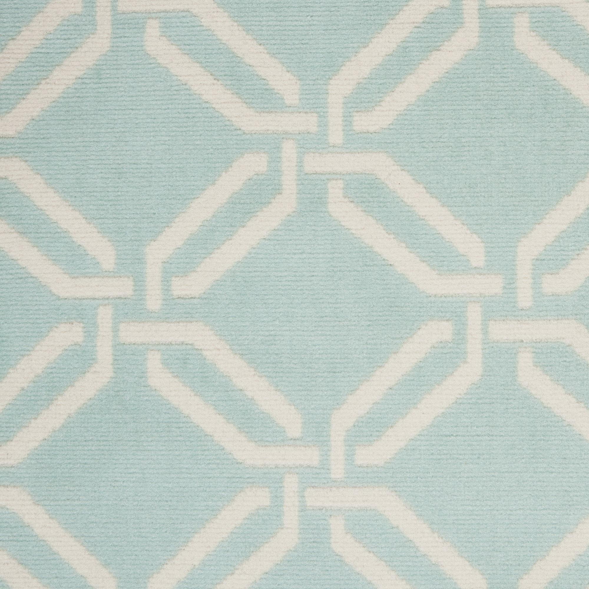 Nourison Jubilant Modern Trellis Green 6' x 9' Area Rug, (6' x 9')