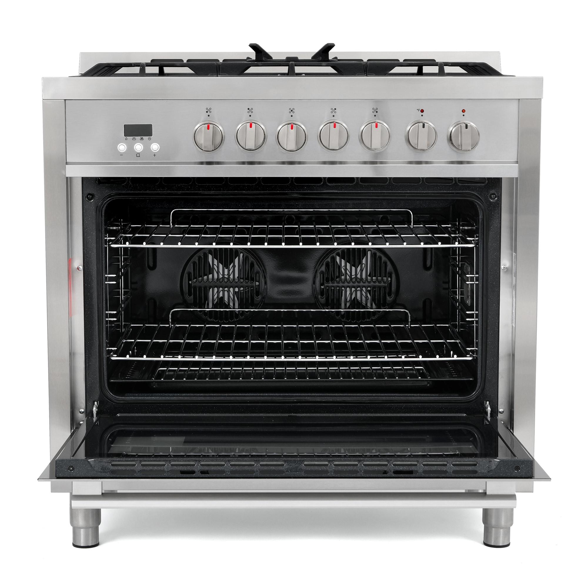 F965 Series 36 in. Stellar Collection 3.8 cu. ft. Dual Fuel Range, 5 Sealed Burners, 8 Function Convection Oven in Stainless Steel